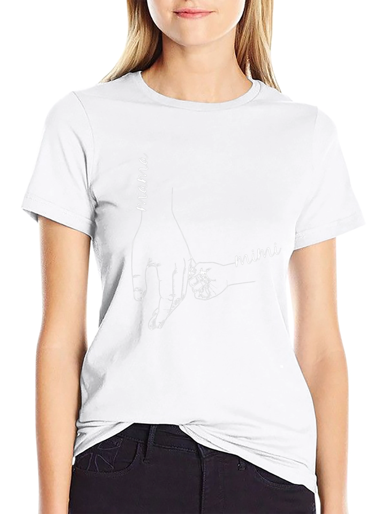 Mama & Mimi Hands T-Shirt - Black Cotton Blend