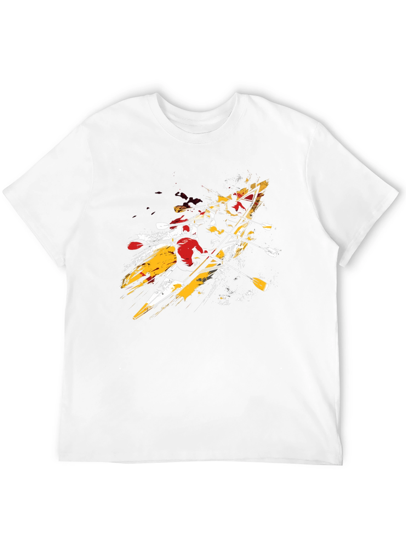 Rowing Team Graphic Tee - Black Cotton T-Shirt
