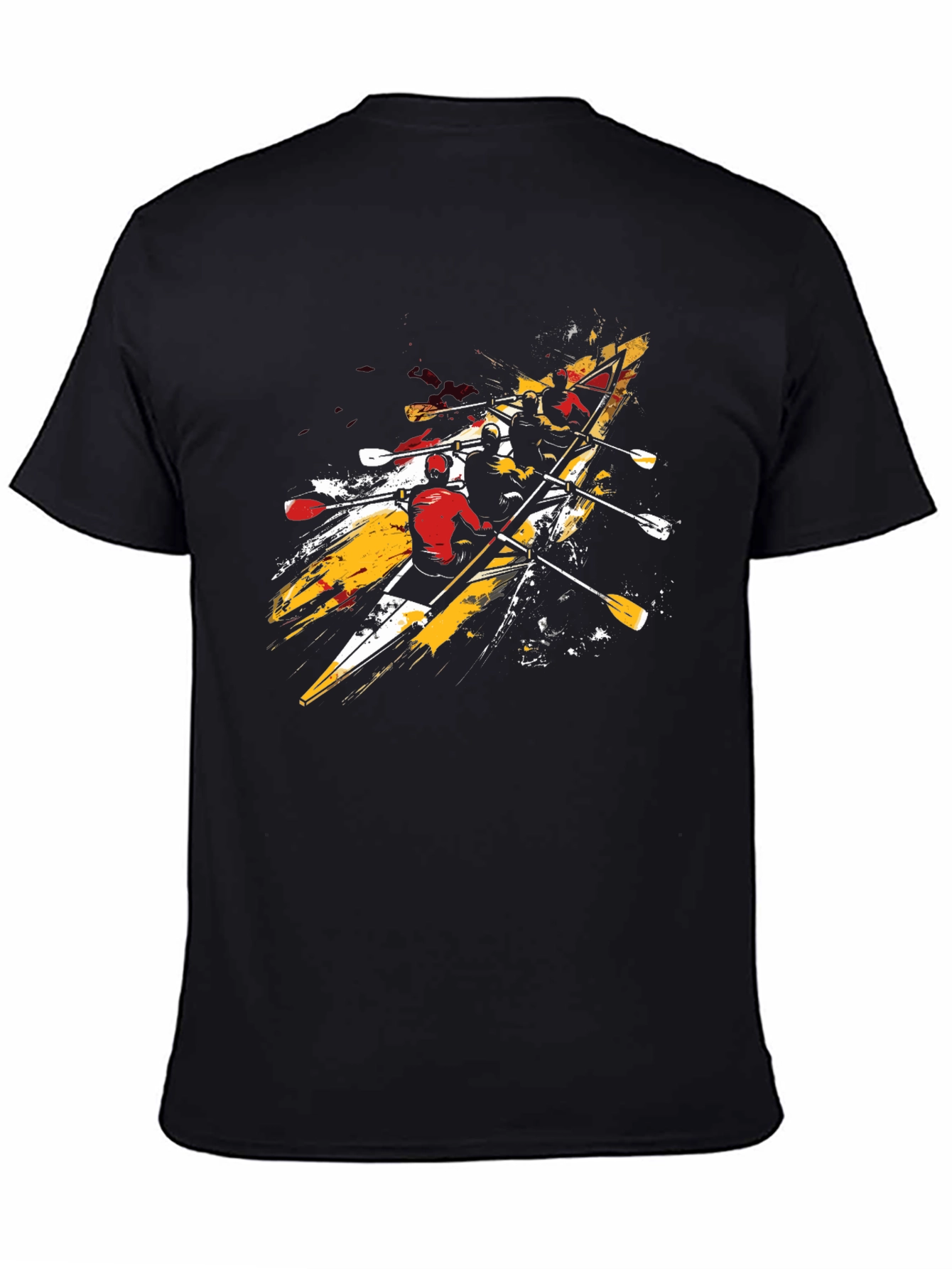 Rowing Team Graphic Tee - Black Cotton T-Shirt
