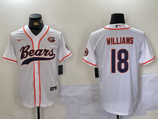 Men's Chicago Bears Caleb Williams #18 White Game Jerseys