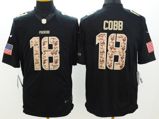 Men's Green Bay Packers Randall Cobb #18 Black Game Jerseys