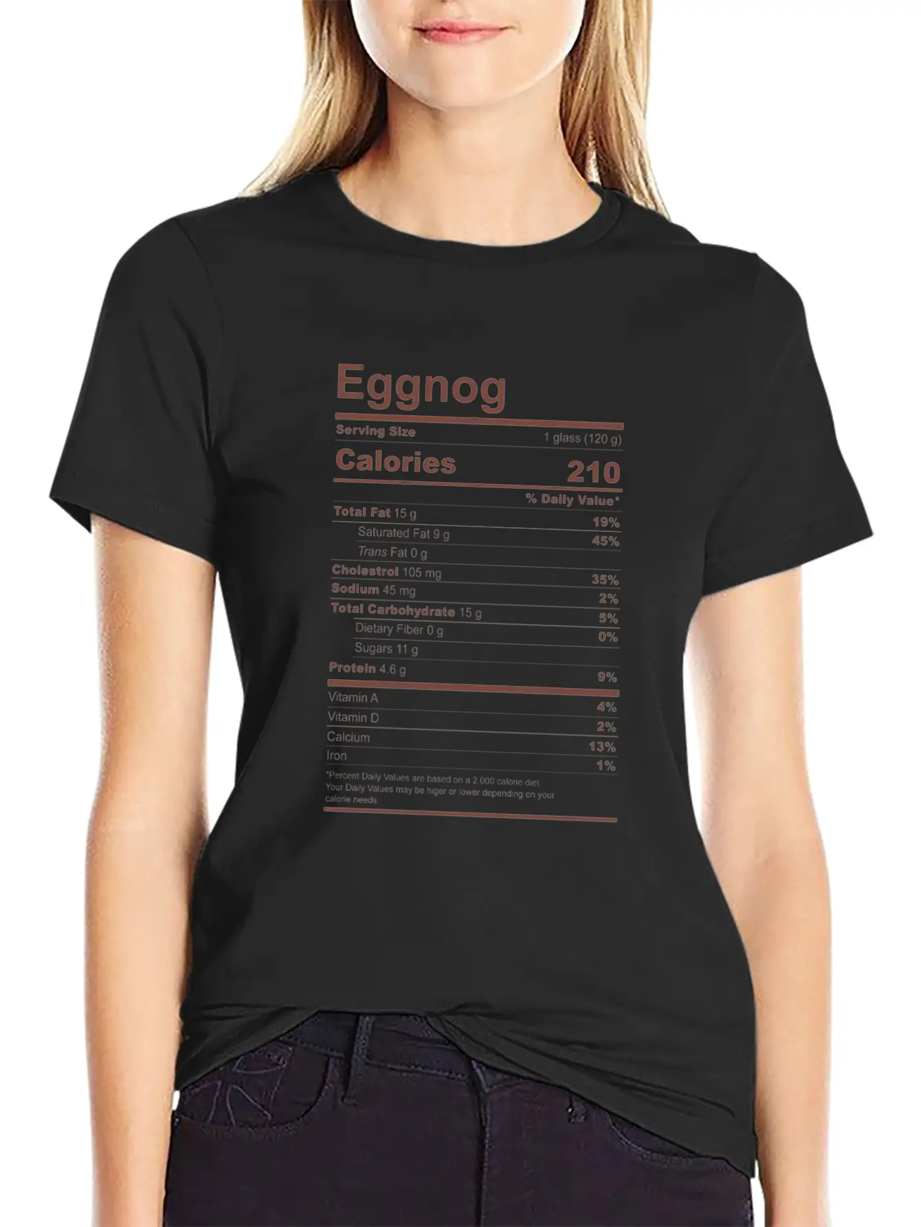 Eggnog Nutritional Facts Funny Family Matching Basic Graphic T-Shirt – Daily Comfort In Soft Cotton
