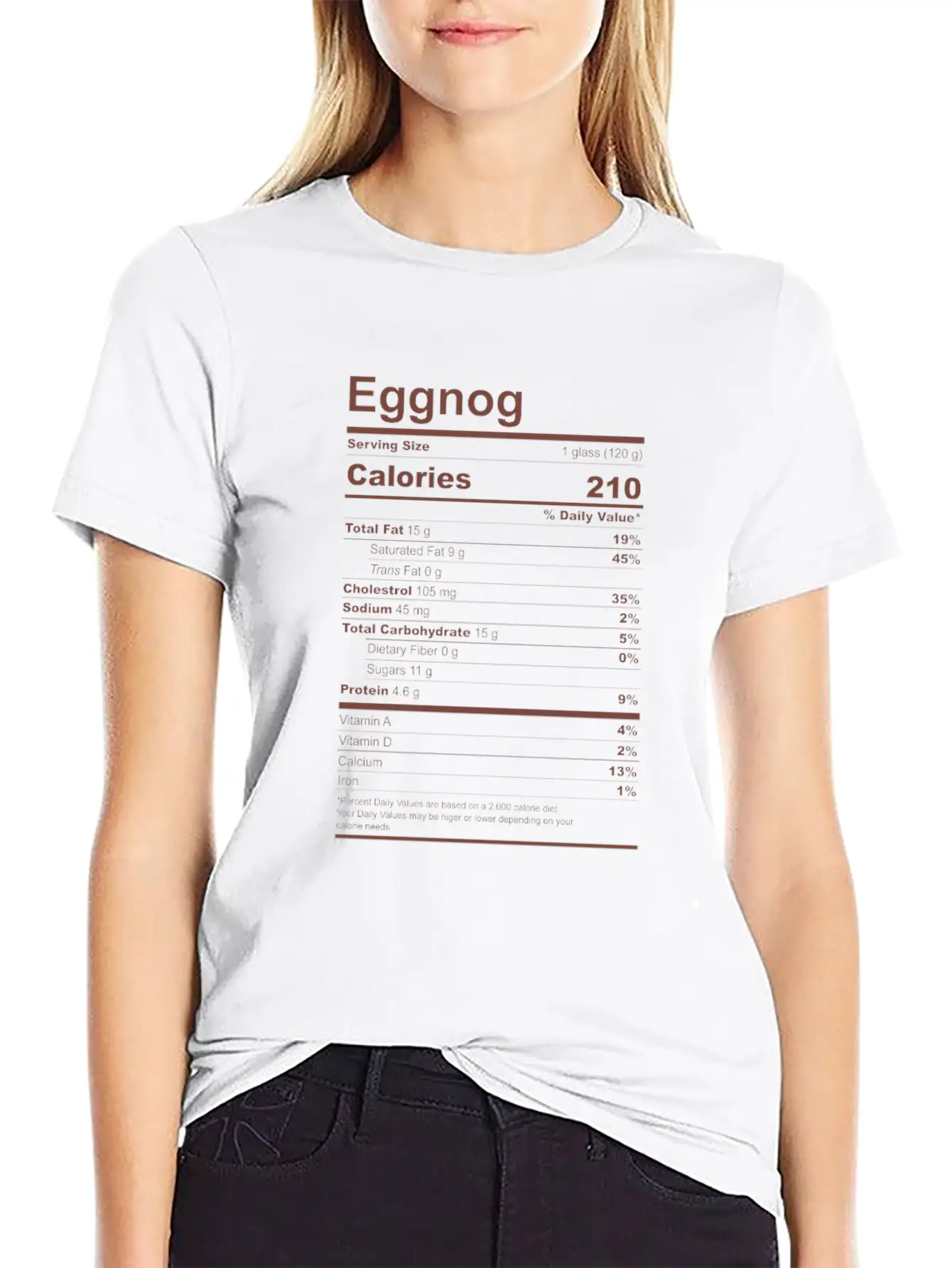 Eggnog Nutritional Facts Funny Family Matching Basic Graphic T-Shirt – Daily Comfort In Soft Cotton