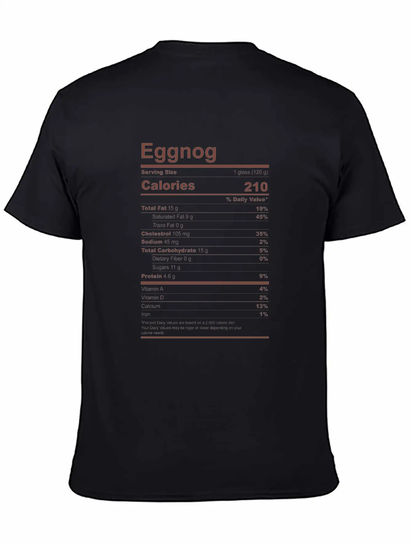 Eggnog Nutritional Facts Funny Family Matching Basic Graphic T-Shirt – Daily Comfort In Soft Cotton