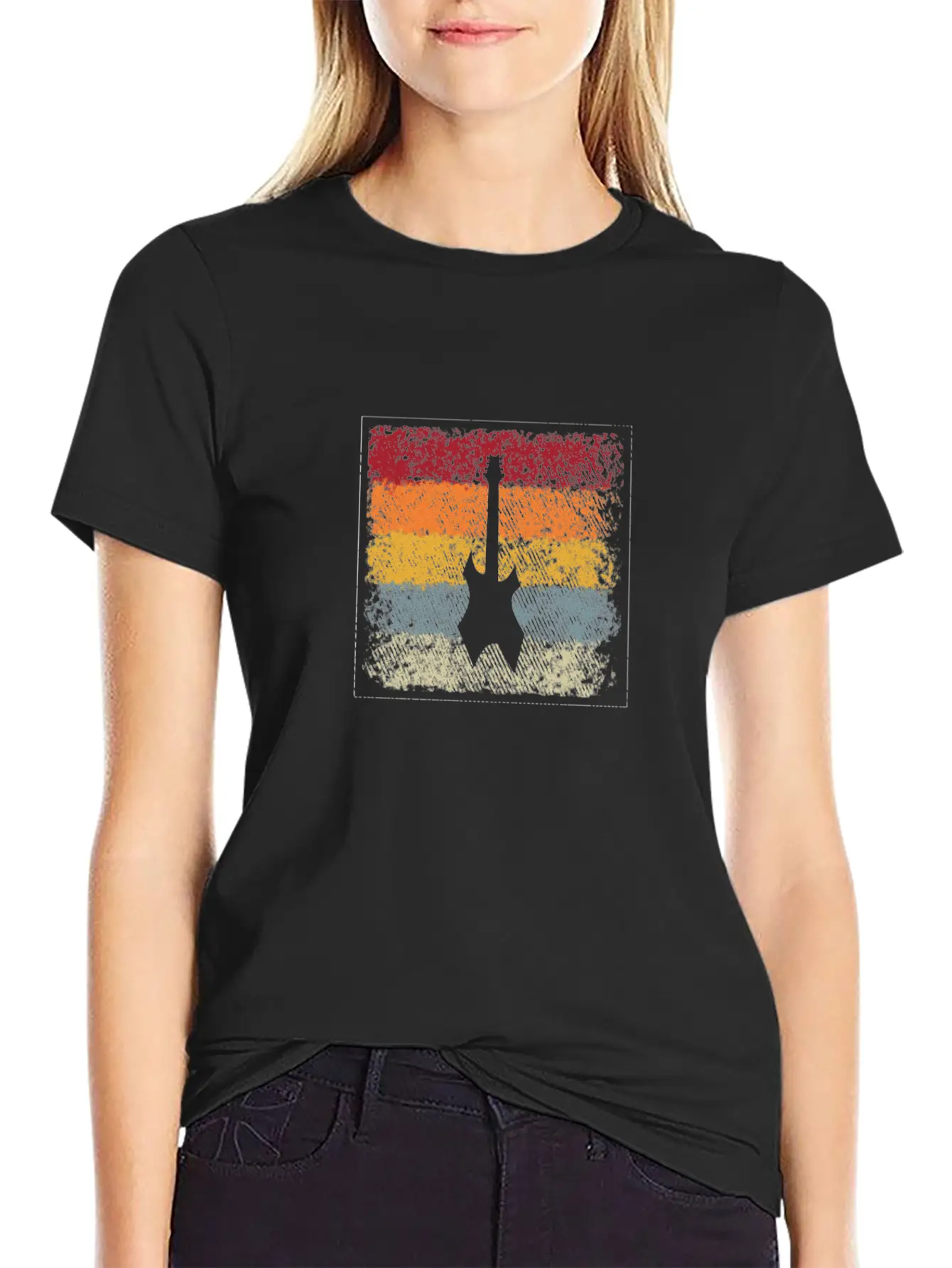 Eguitar Retro Comfortable Minimalist Graphic Tee – Summer Style Essential