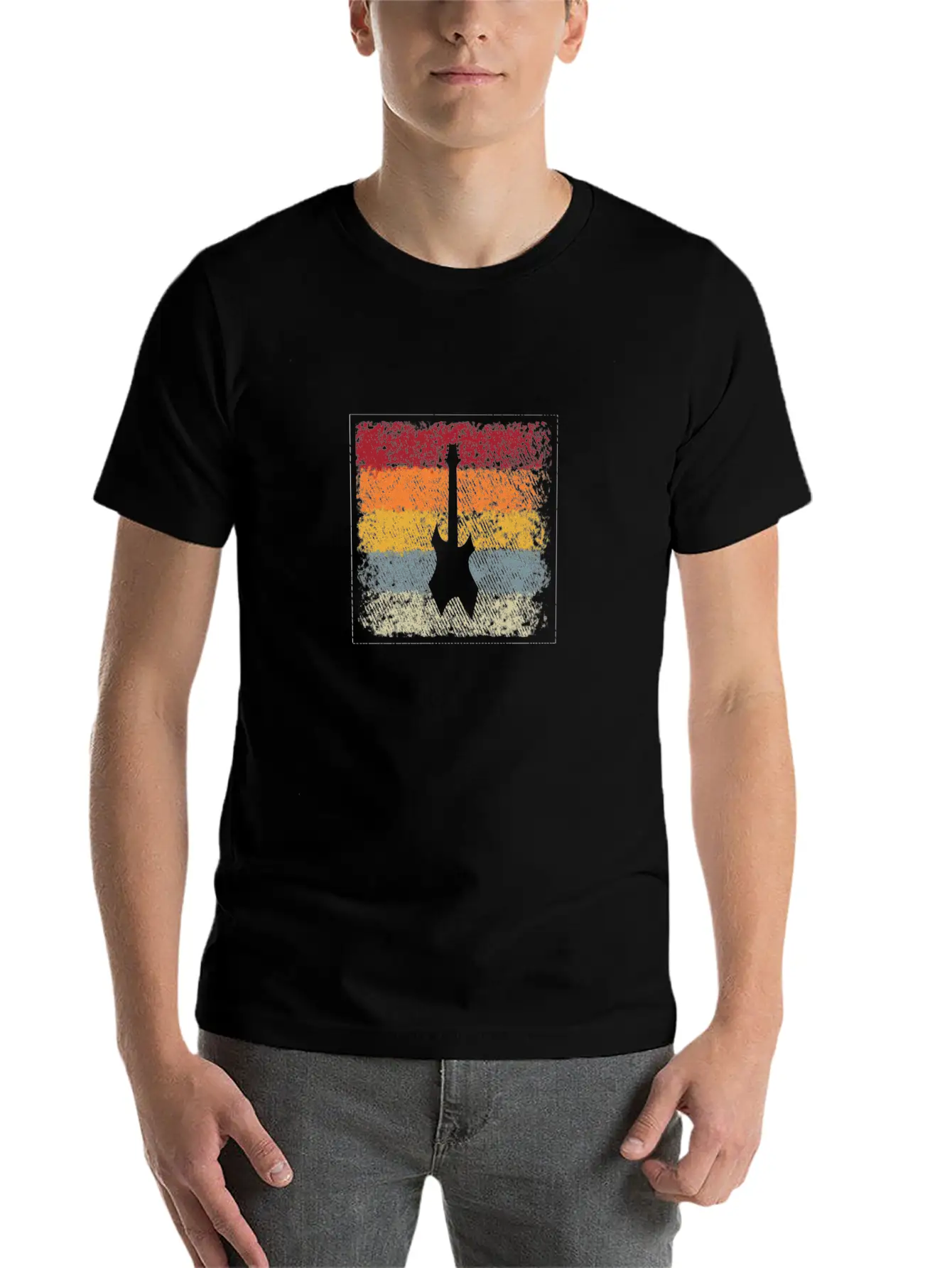 Eguitar Retro Comfortable Minimalist Graphic Tee – Summer Style Essential