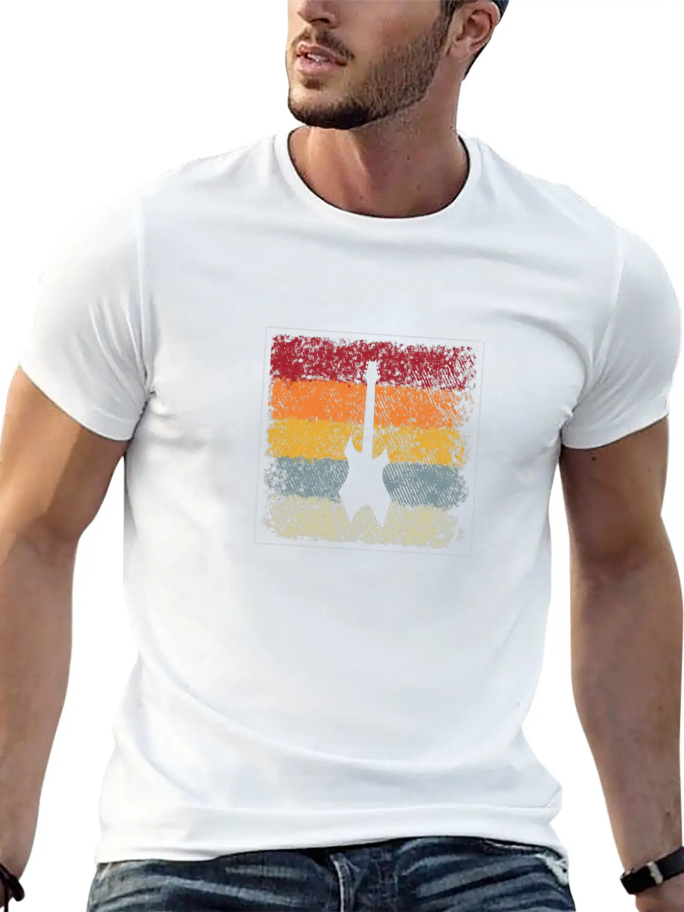 Eguitar Retro Comfortable Minimalist Graphic Tee – Summer Style Essential
