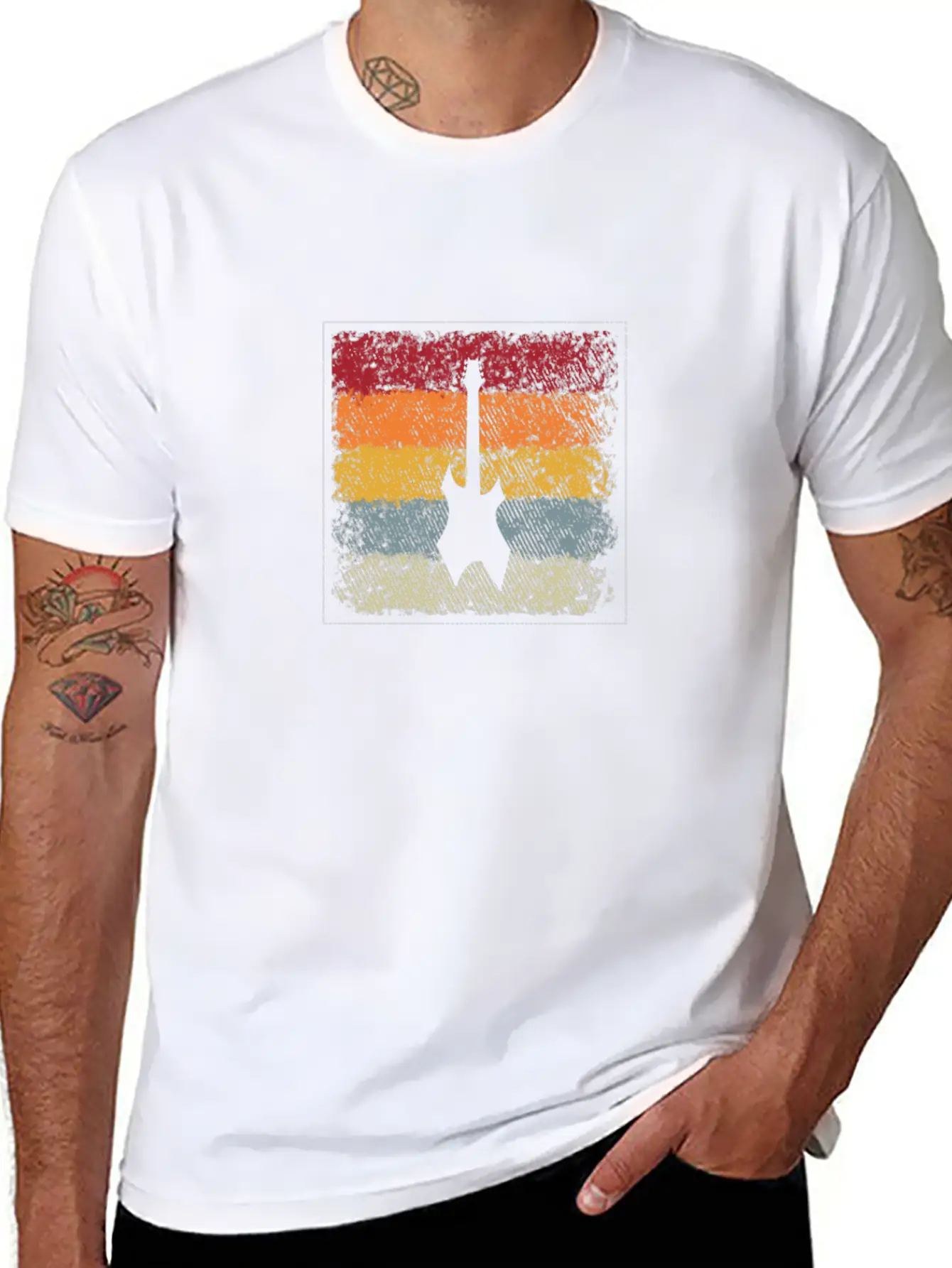Eguitar Retro Comfortable Minimalist Graphic Tee – Summer Style Essential