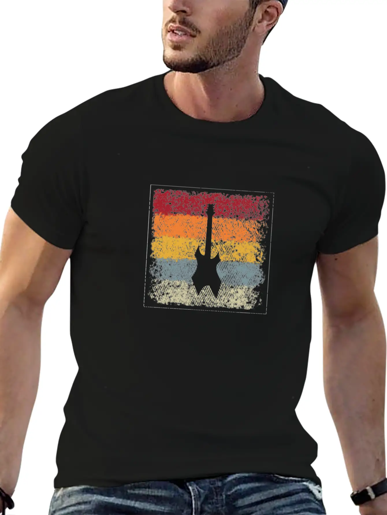 Eguitar Retro Comfortable Minimalist Graphic Tee – Summer Style Essential