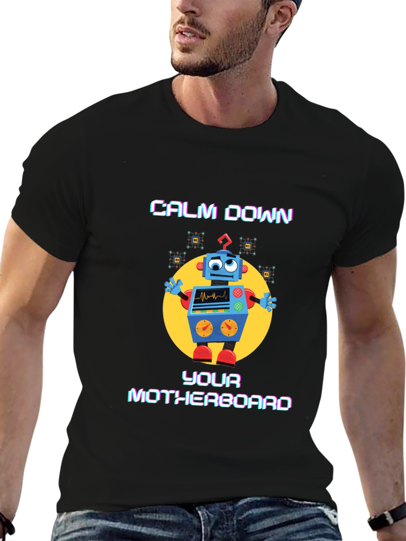 Calm Down Motherboard Robot T-Shirt