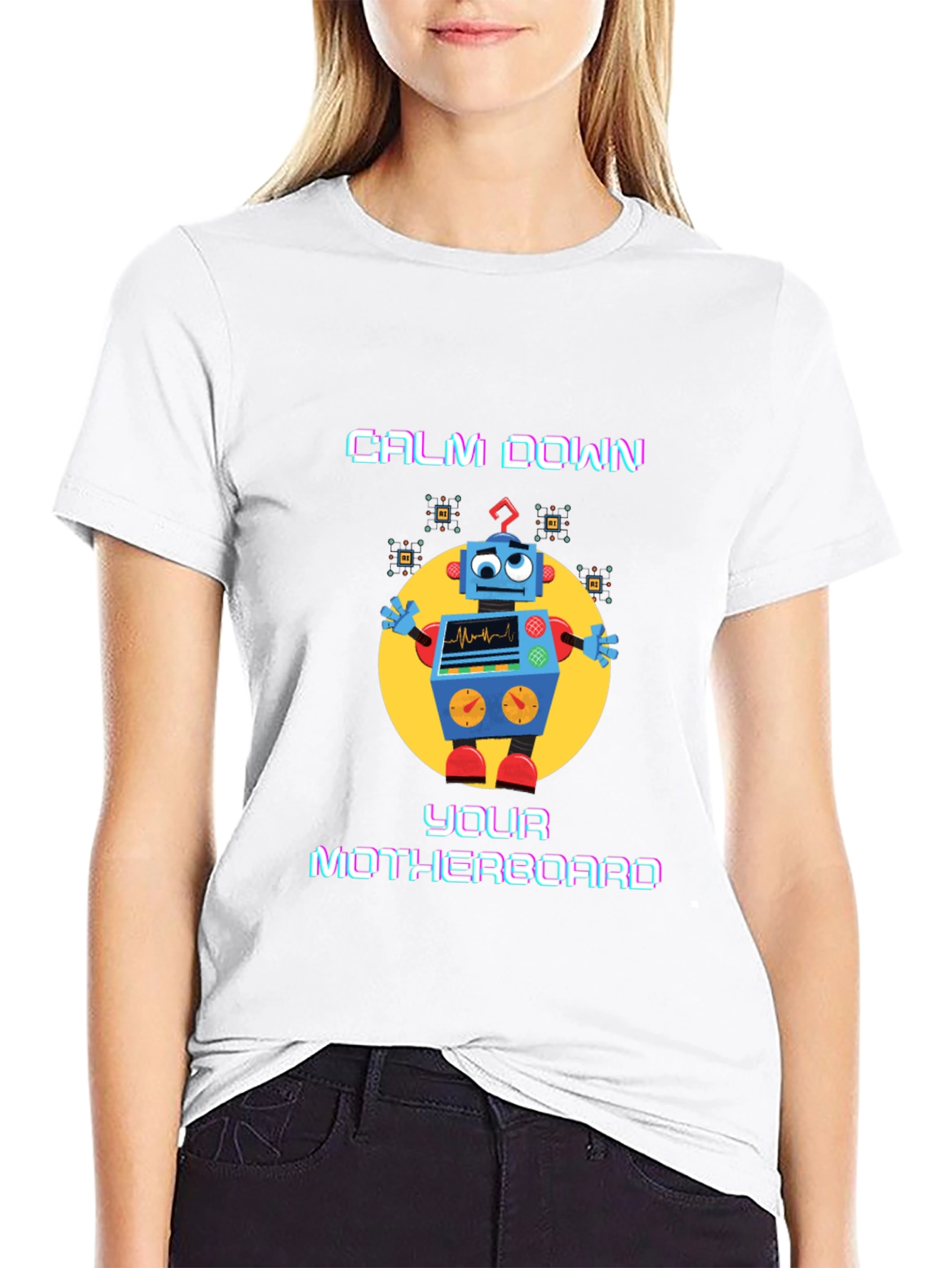 Calm Down Motherboard Robot T-Shirt