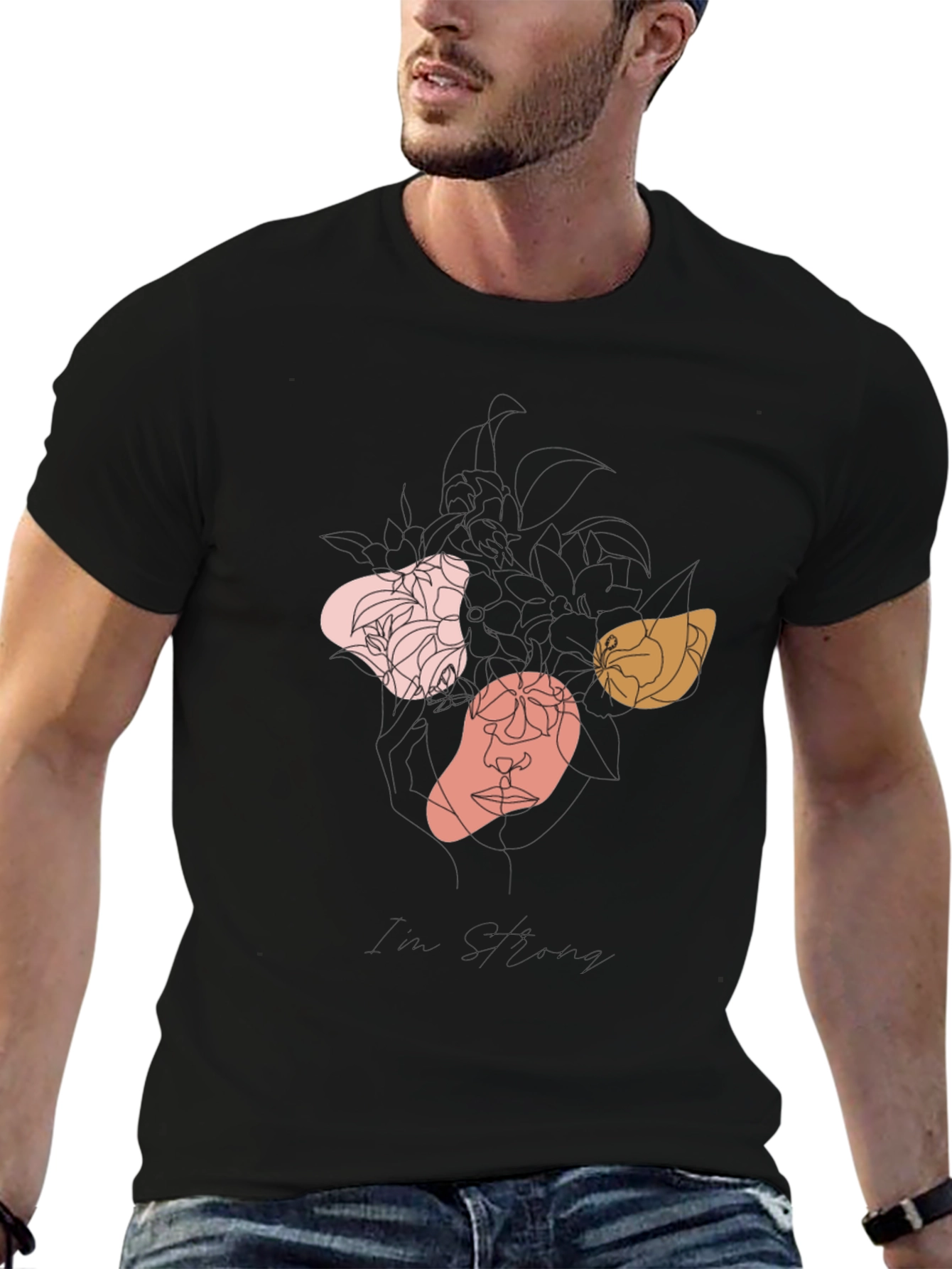 Abstract Art Print Black Tee