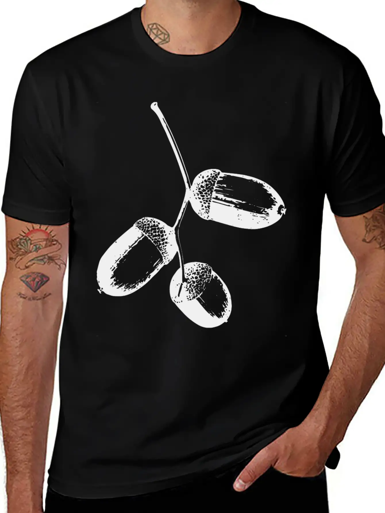 Eicheln-fruechte-eiche-1 Stylish Everyday T-Shirt – Unisex Basic Cotton Tee