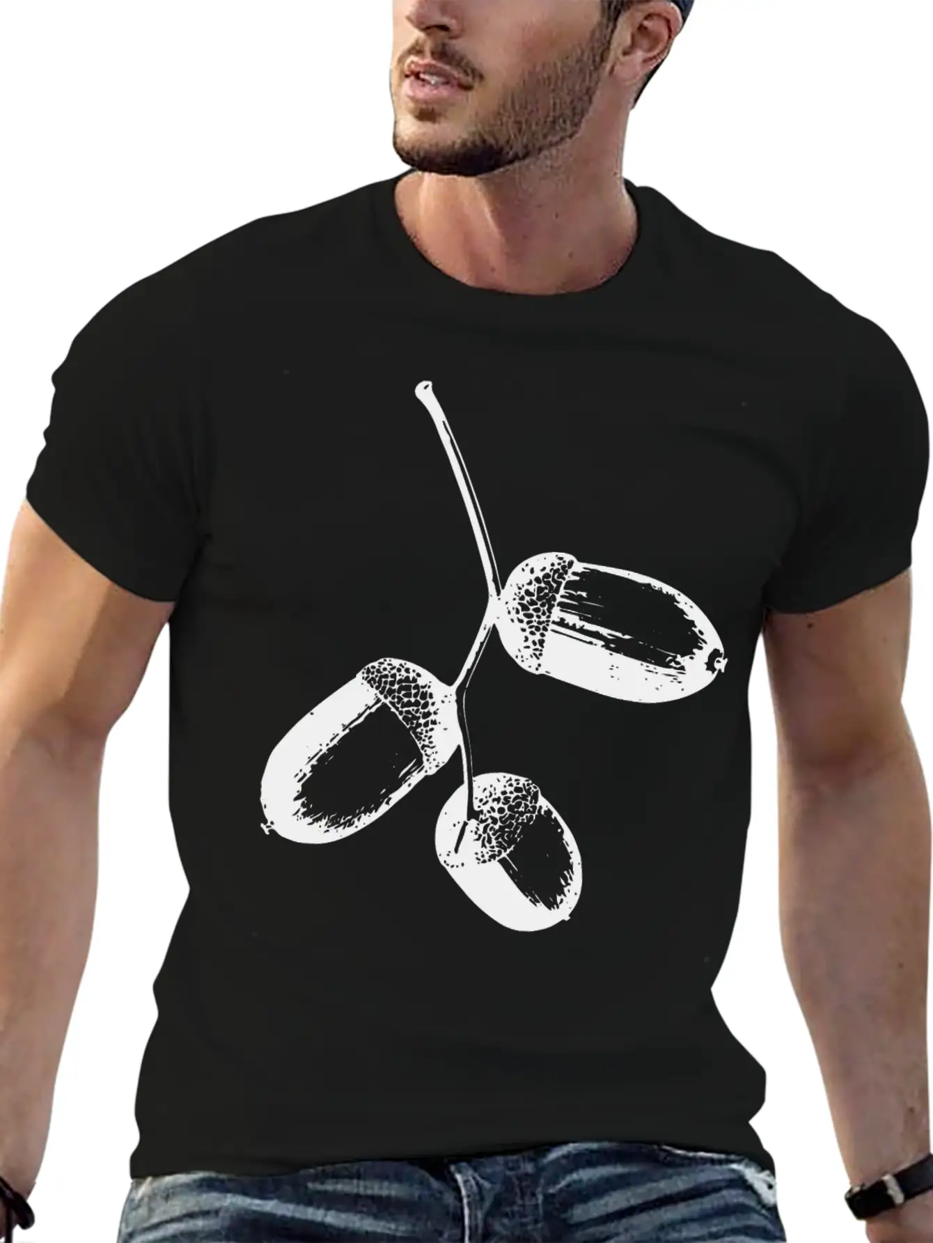 Eicheln-fruechte-eiche-1 Stylish Everyday T-Shirt – Unisex Basic Cotton Tee