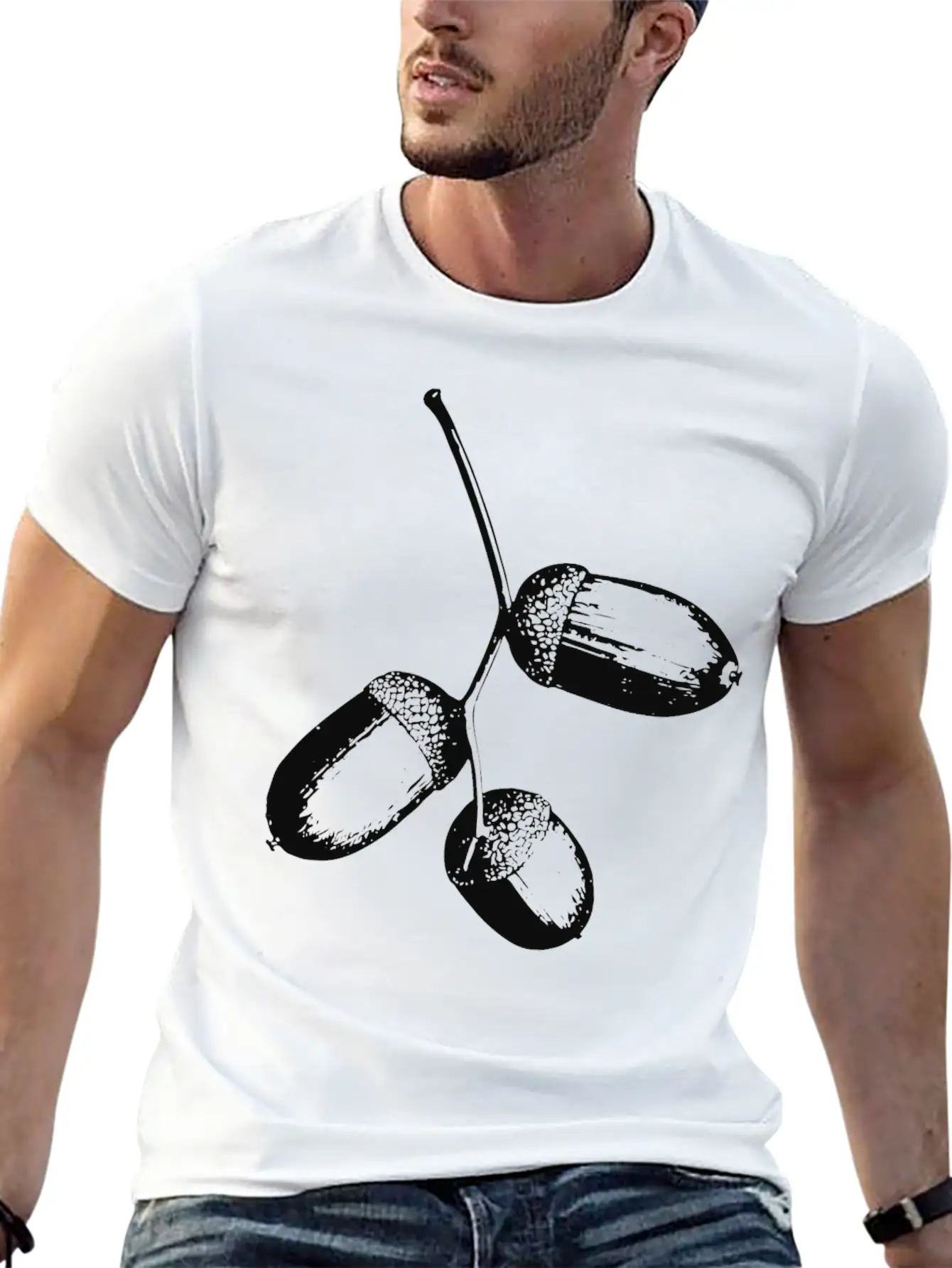 Eicheln-fruechte-eiche-1 Stylish Everyday T-Shirt – Unisex Basic Cotton Tee