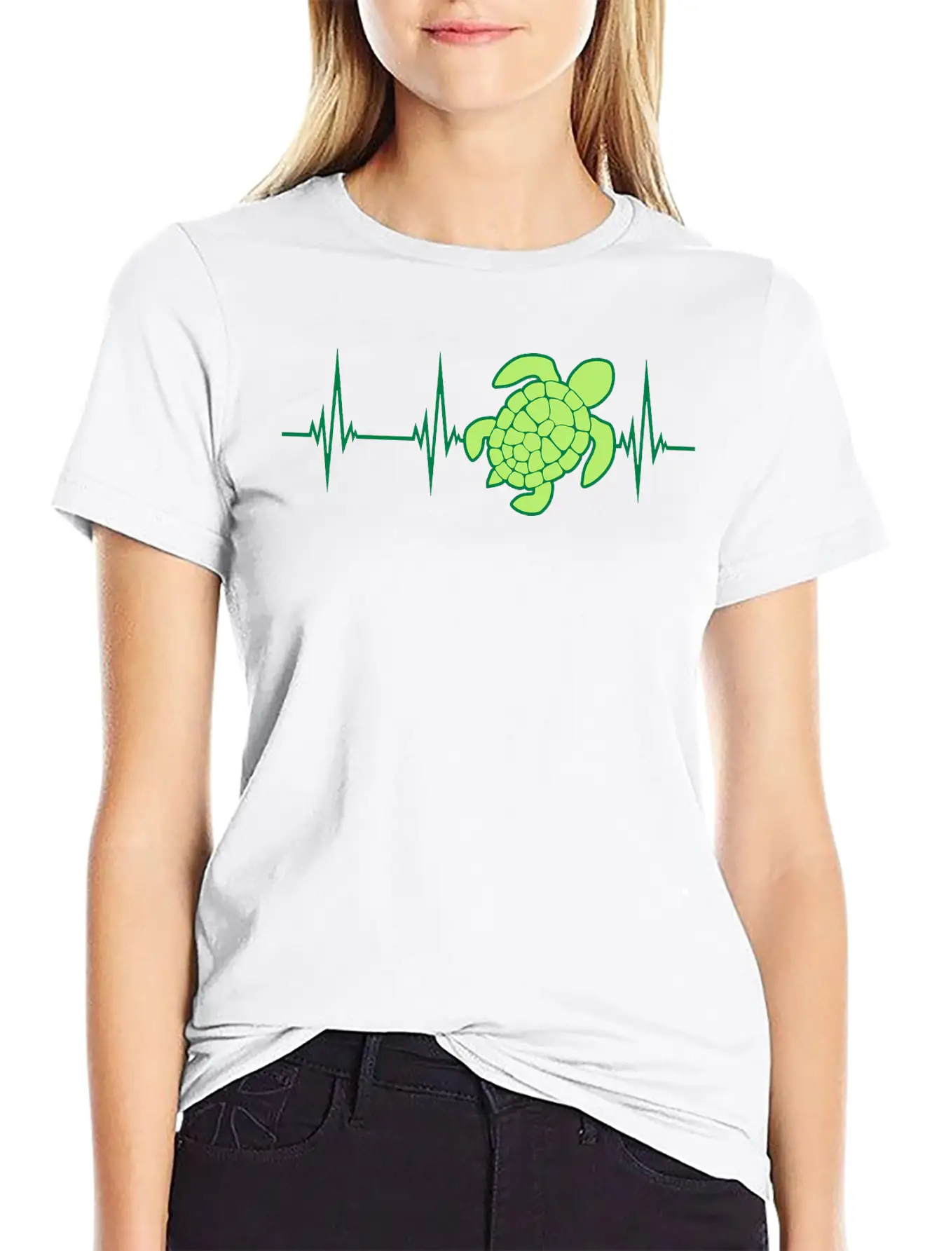 EKG Heartbeat Sea Stylish Everyday T-Shirt – Unisex Basic Cotton Tee