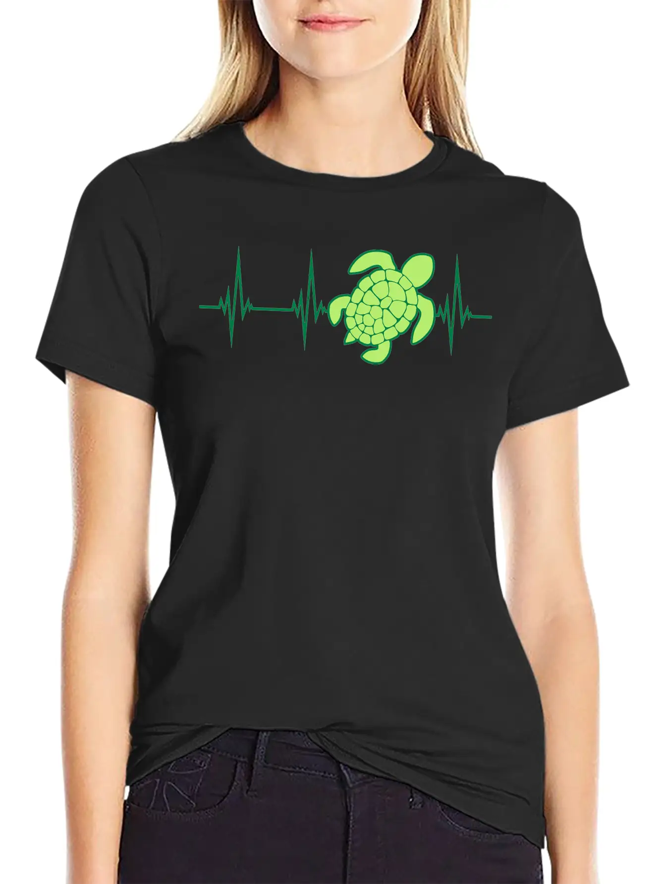 EKG Heartbeat Sea Stylish Everyday T-Shirt – Unisex Basic Cotton Tee