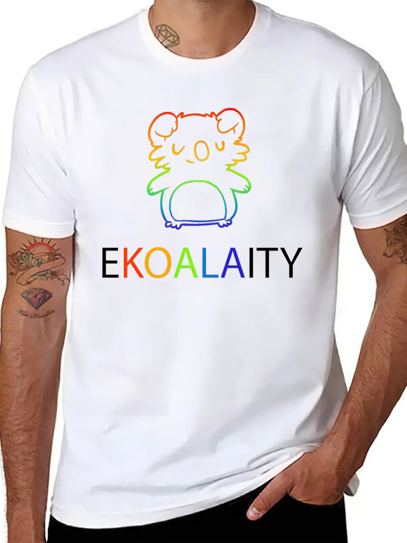 EKOALITY Love Pride - Gay Pride Design Unisex Stylish Everyday T-Shirt – Unisex Basic Cotton Tee