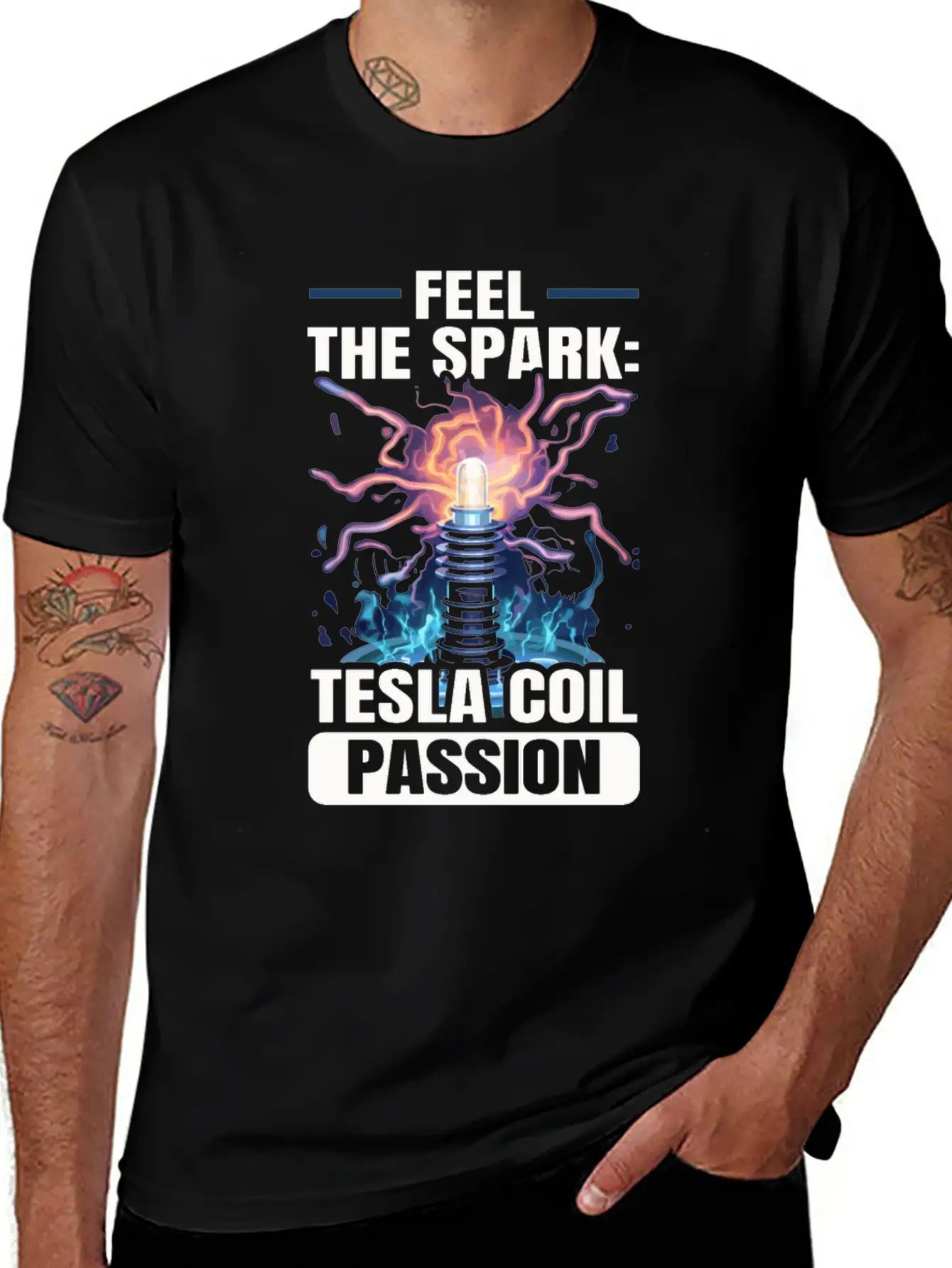 Electric Coil Electrical Engineer Electricity Stylish Everyday T-Shirt – Unisex Basic Cotton Tee