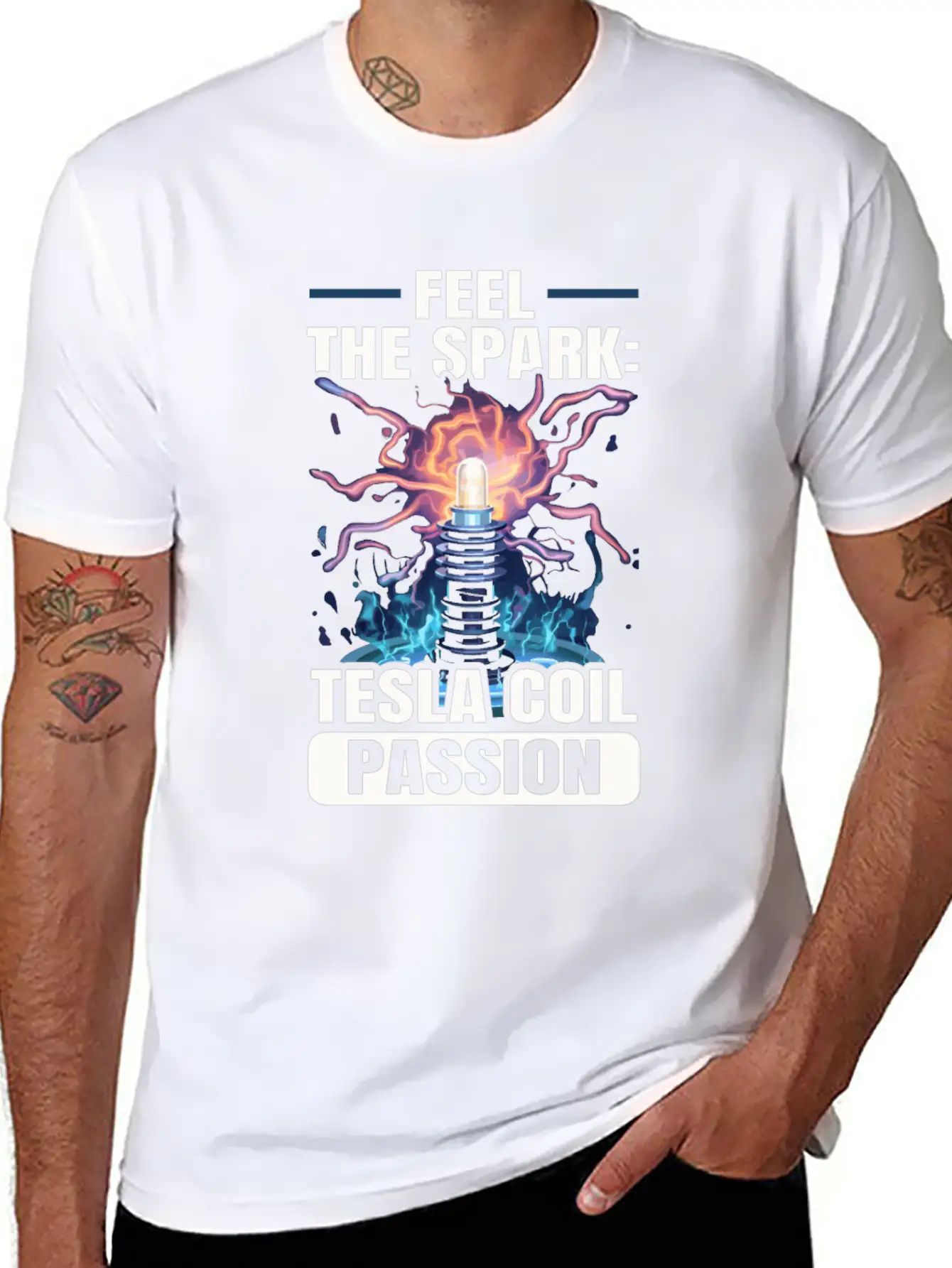 Electric Coil Electrical Engineer Electricity Stylish Everyday T-Shirt – Unisex Basic Cotton Tee