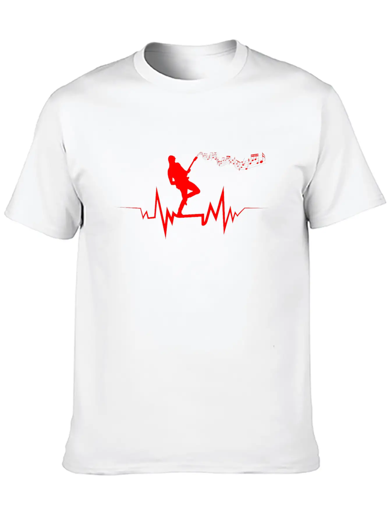 Electric Guitar Heartbeat Cool Gift For Guitarists Timeless Short Sleeve Tee – Comfy And Minimalist Design