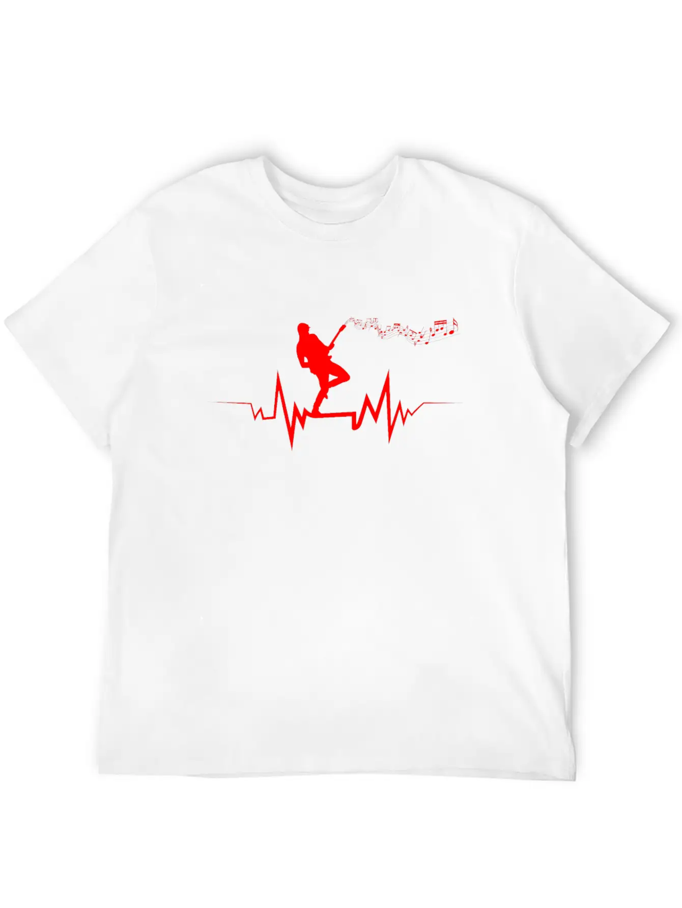 Electric Guitar Heartbeat Cool Gift For Guitarists Timeless Short Sleeve Tee – Comfy And Minimalist Design