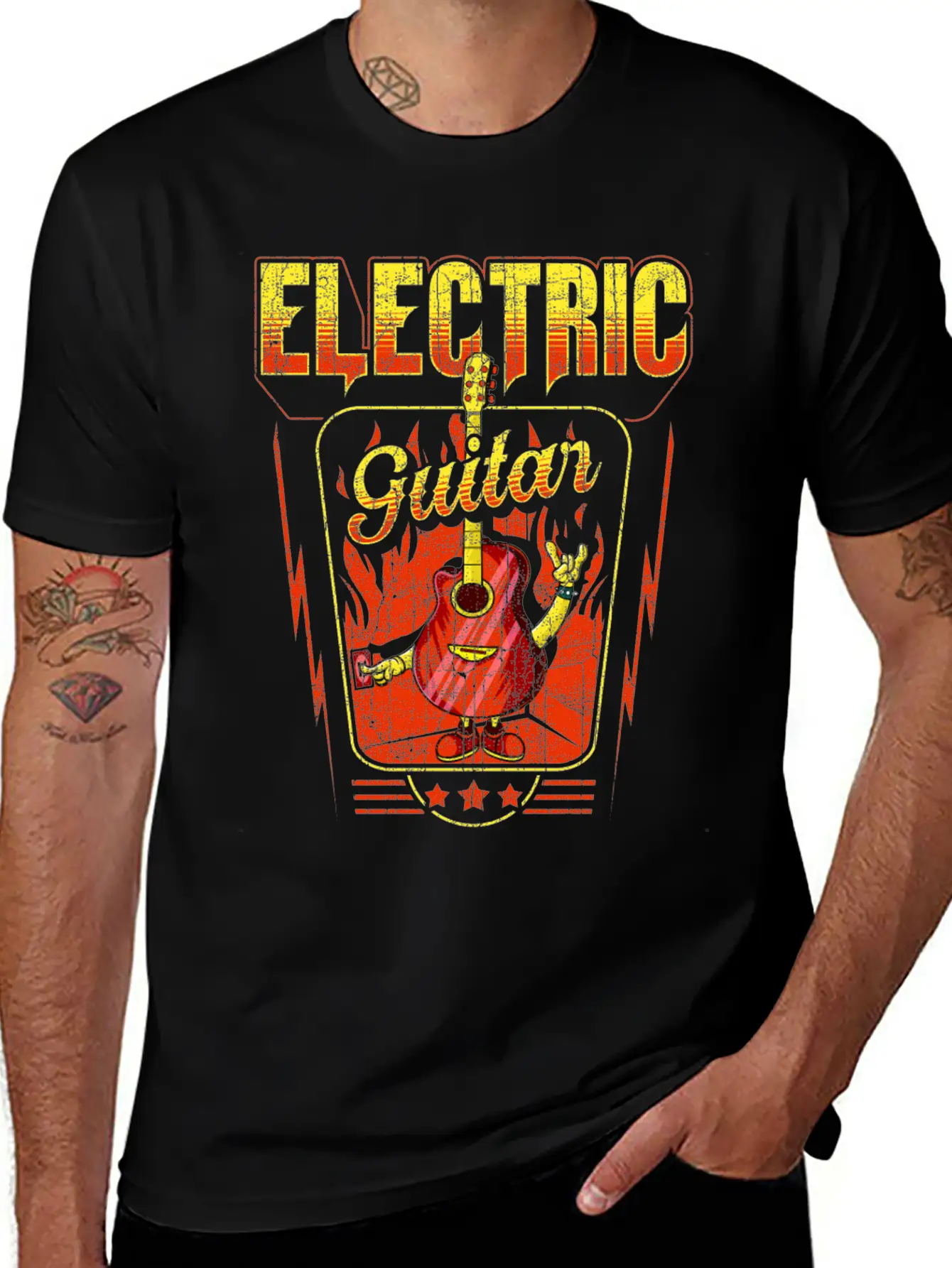 Electric Guitar Rock Unisex Casual T-Shirt – Clean Design For Daily Comfort