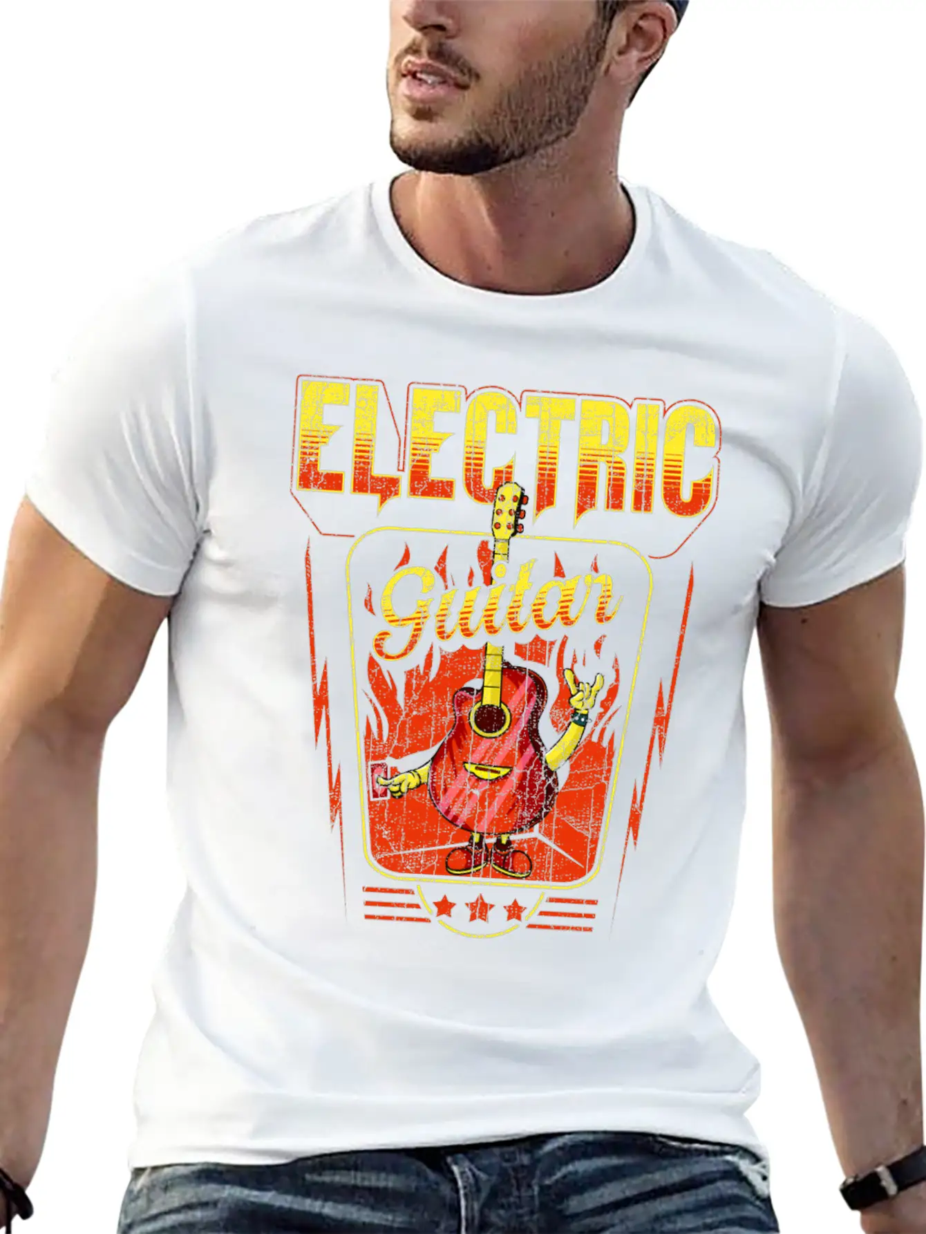 Electric Guitar Rock Unisex Casual T-Shirt – Clean Design For Daily Comfort