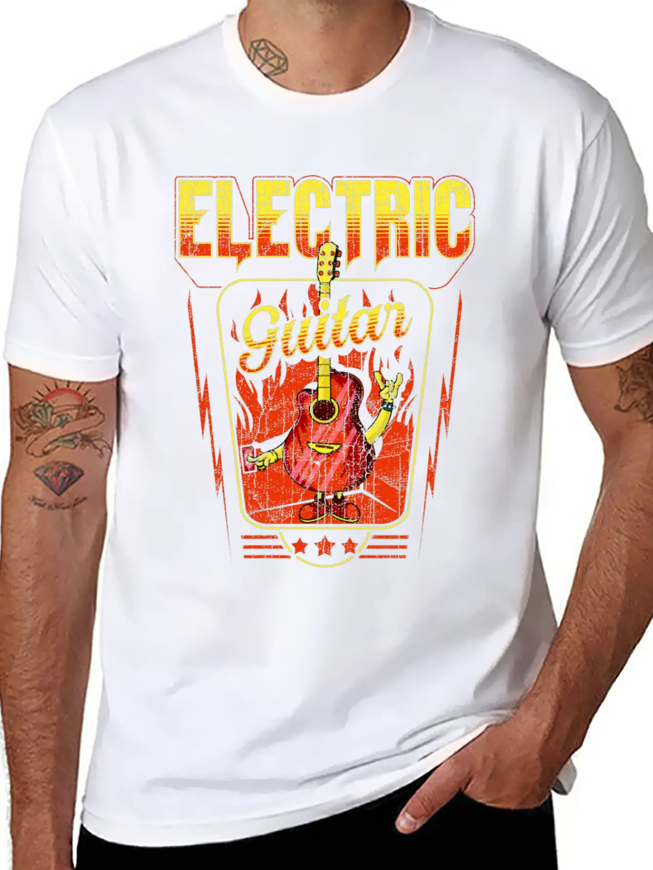 Electric Guitar Rock Unisex Casual T-Shirt – Clean Design For Daily Comfort