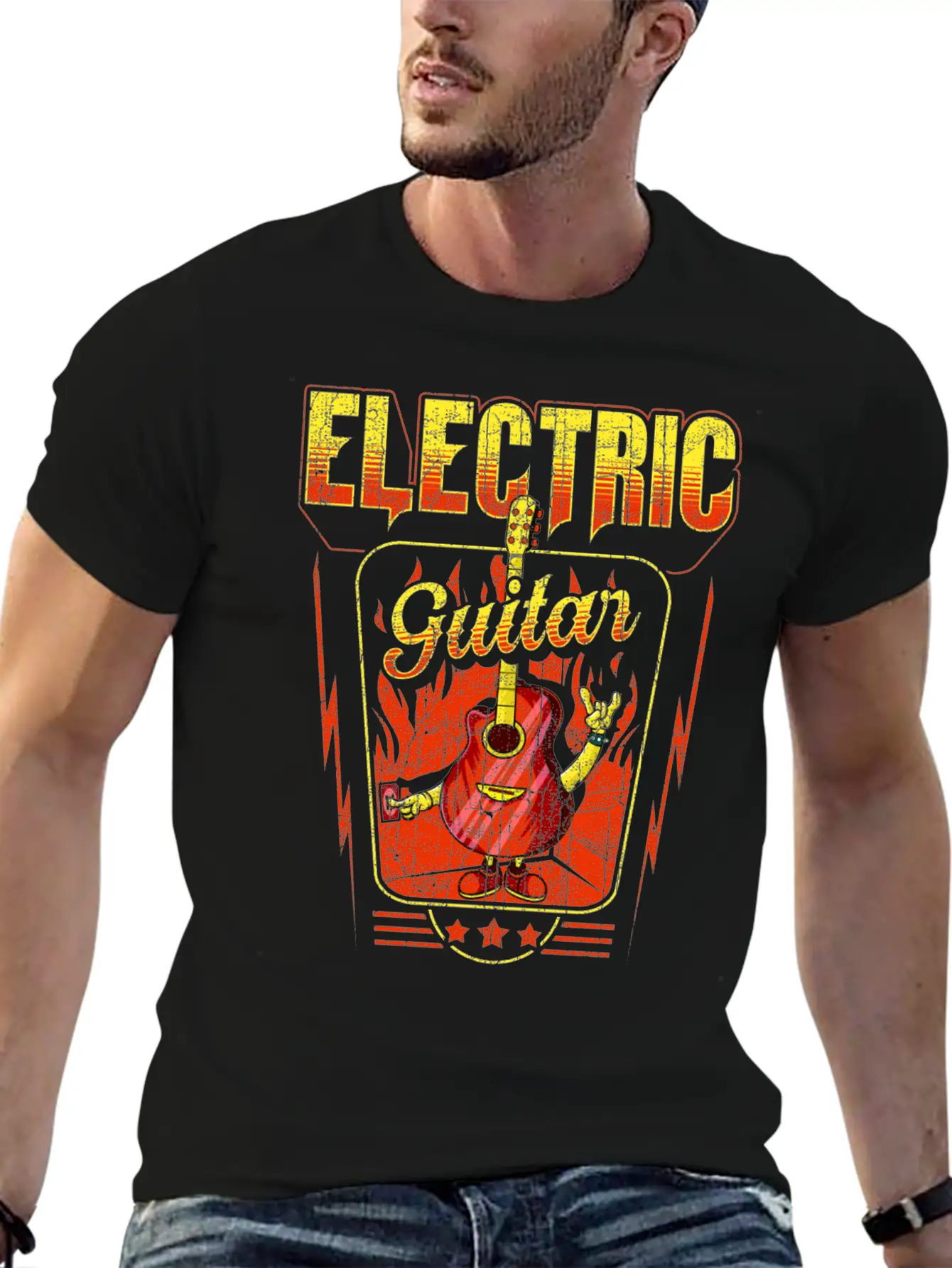 Electric Guitar Rock Unisex Casual T-Shirt – Clean Design For Daily Comfort