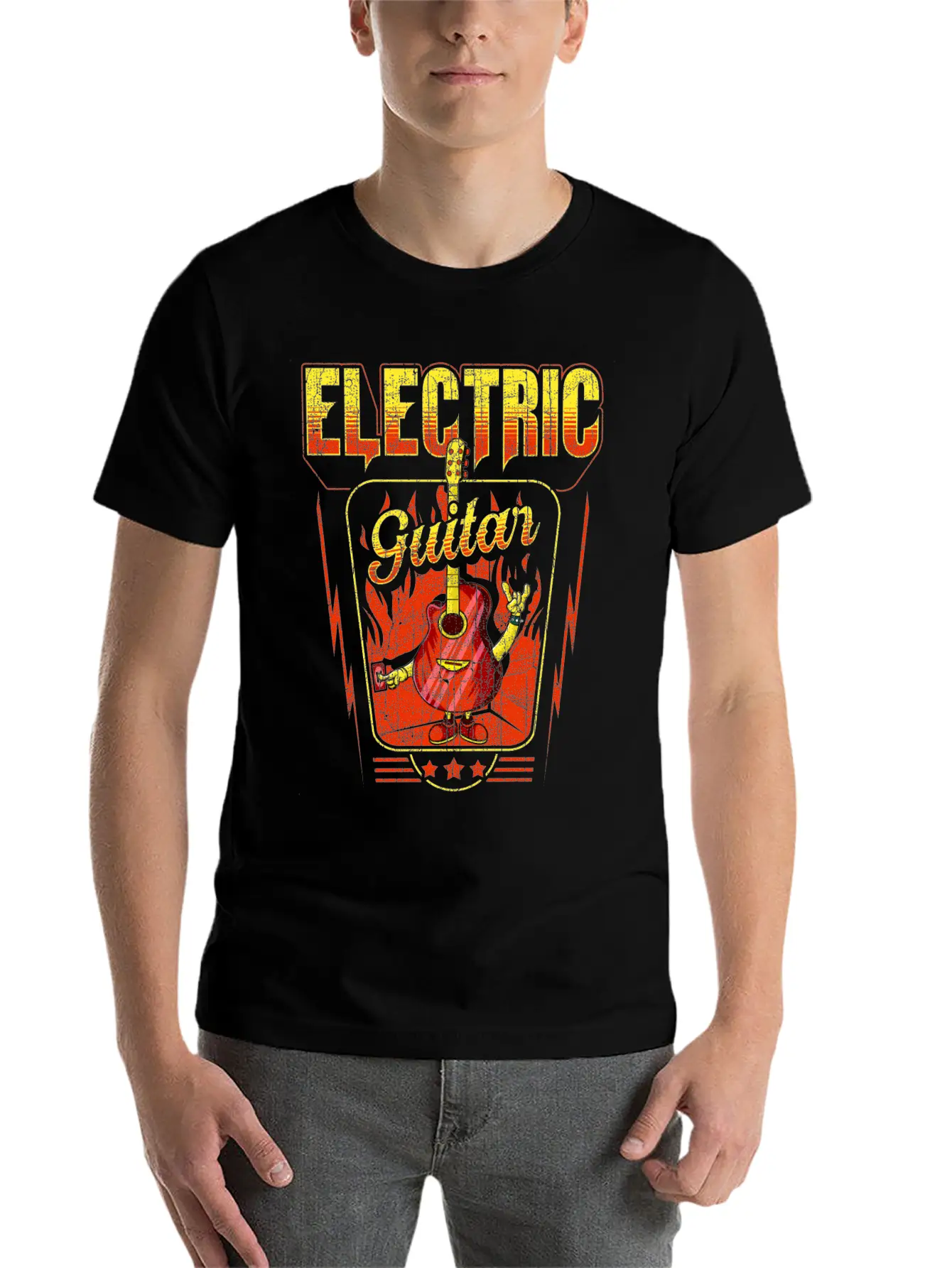 Electric Guitar Rock Unisex Casual T-Shirt – Clean Design For Daily Comfort