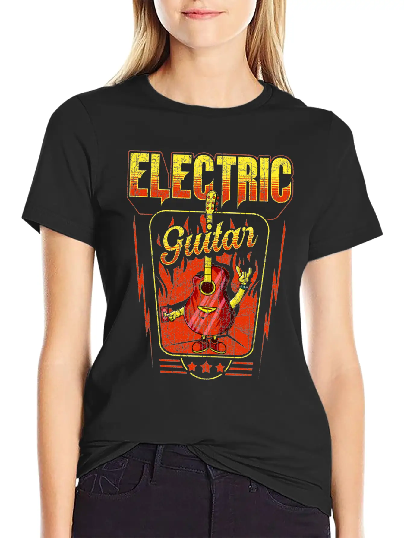 Electric Guitar Rock Unisex Casual T-Shirt – Clean Design For Daily Comfort