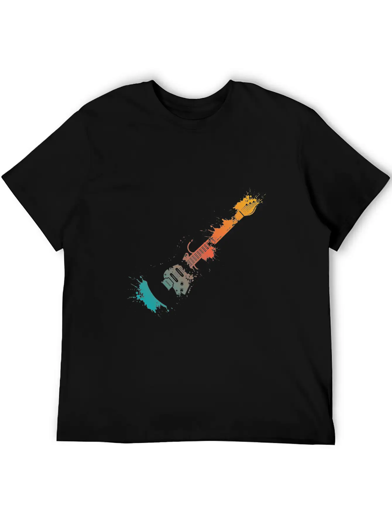 Electric Guitar Splash Essential Unisex Summer Tee – Soft Cotton Casual Fit