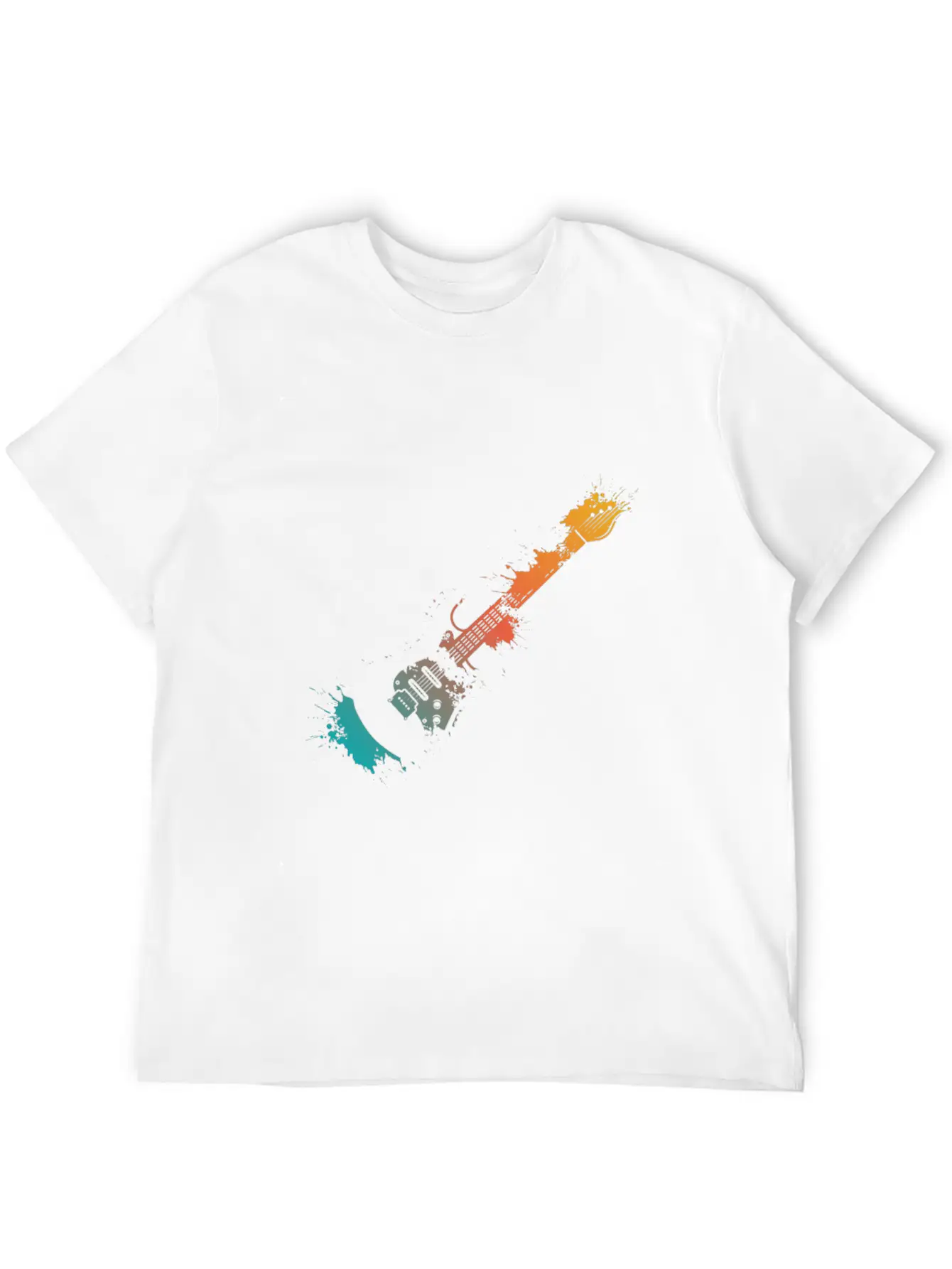Electric Guitar Splash Essential Unisex Summer Tee – Soft Cotton Casual Fit