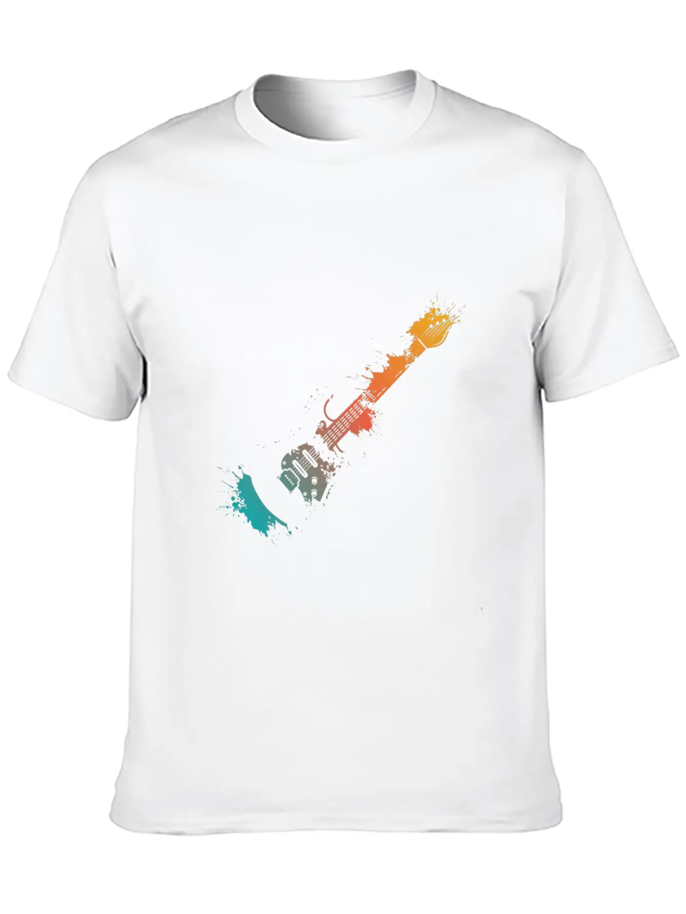 Electric Guitar Splash Essential Unisex Summer Tee – Soft Cotton Casual Fit