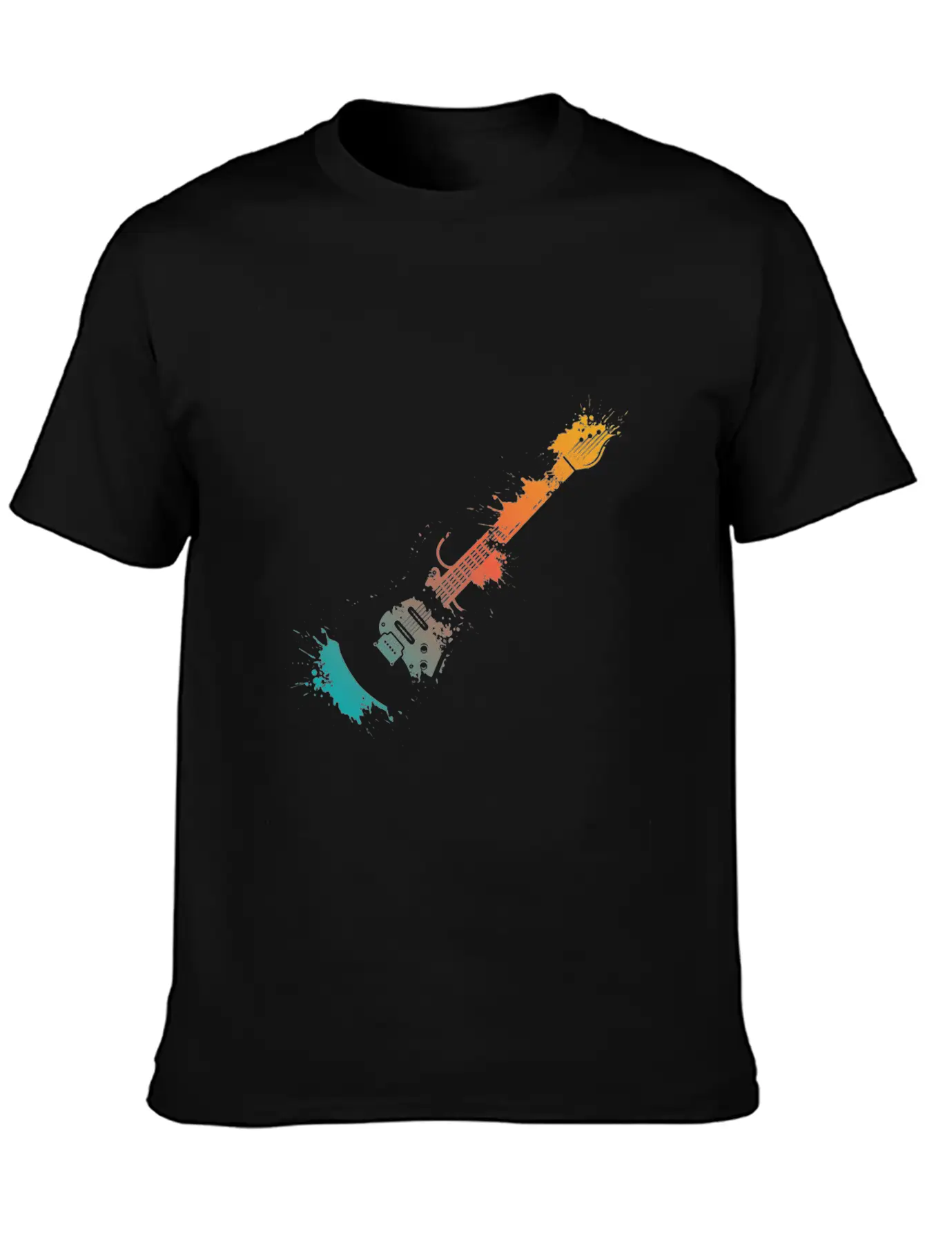 Electric Guitar Splash Essential Unisex Summer Tee – Soft Cotton Casual Fit