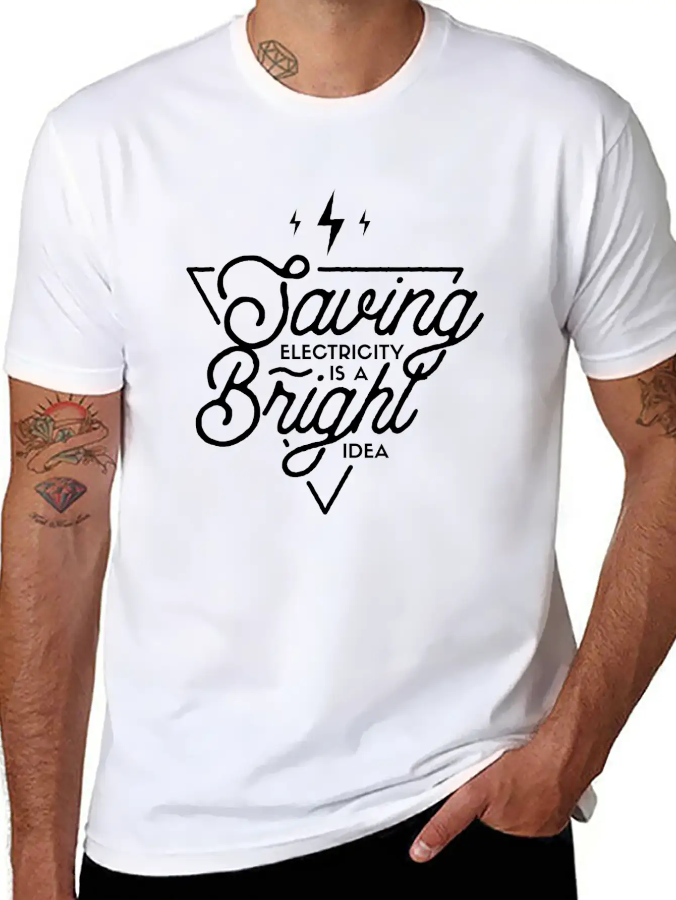 Electric Vehicle Save Electricity Black Cool Gift Basic Graphic T-Shirt – Daily Comfort In Soft Cotton