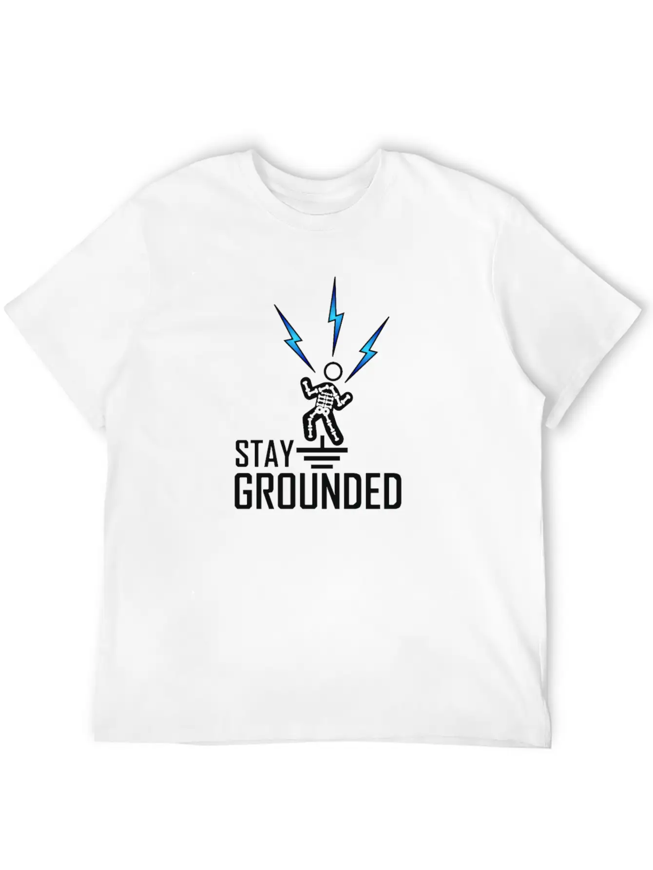 Electrician Engineer Stay Grounded T-Shirt Thunder Basic Graphic T-Shirt – Daily Comfort In Soft Cotton