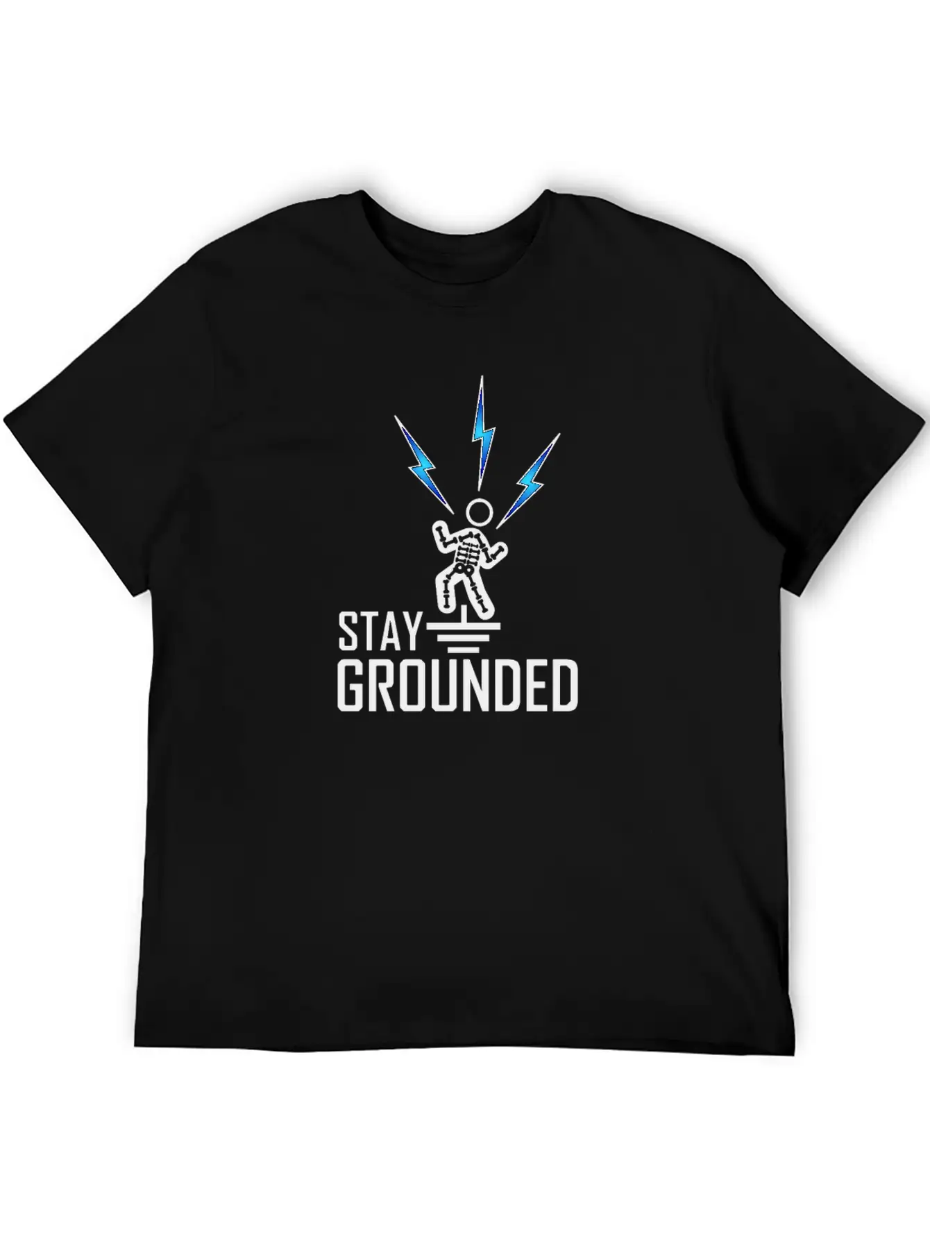 Electrician Engineer Stay Grounded T-Shirt Thunder Basic Graphic T-Shirt – Daily Comfort In Soft Cotton