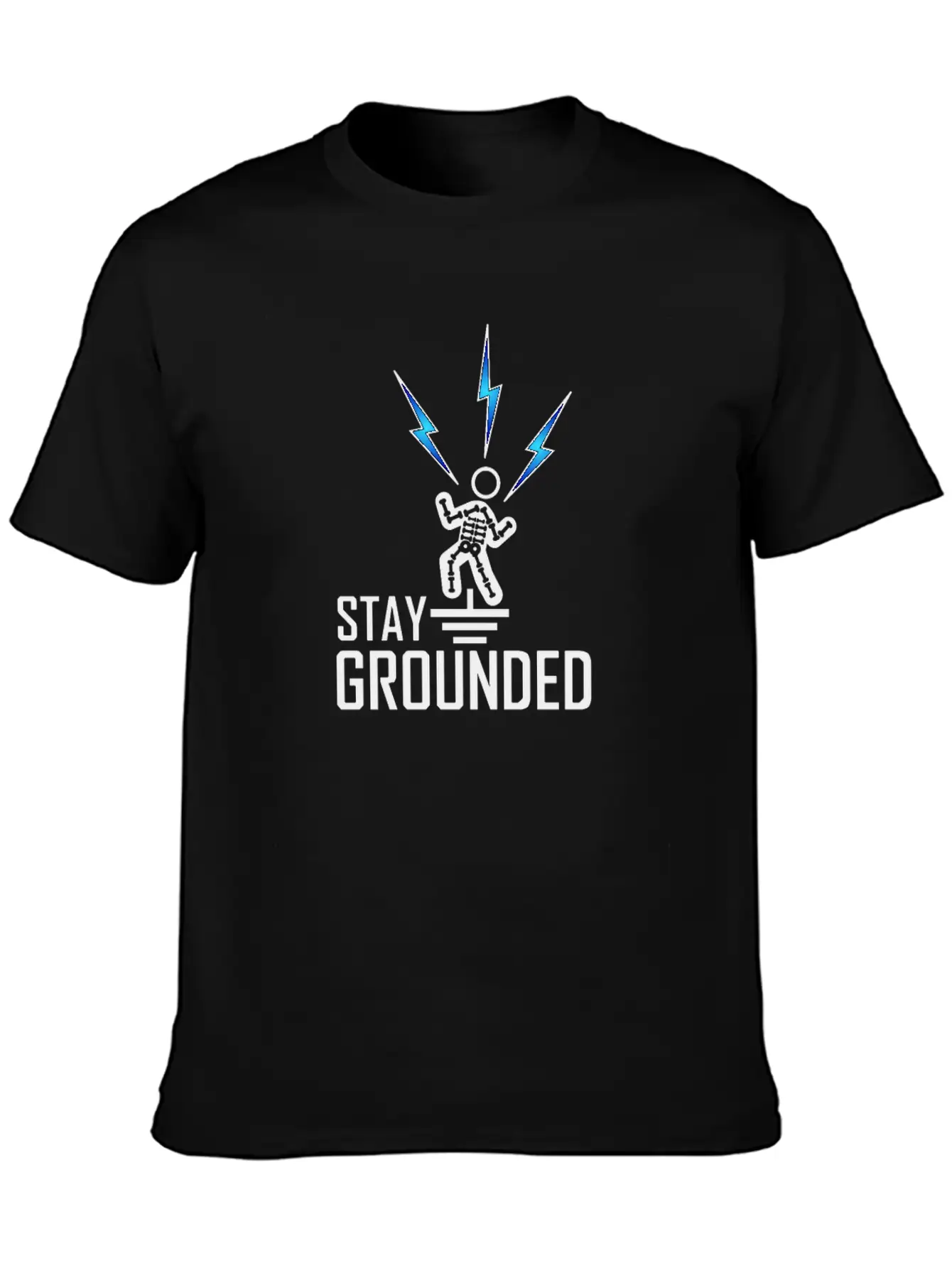 Electrician Engineer Stay Grounded T-Shirt Thunder Basic Graphic T-Shirt – Daily Comfort In Soft Cotton