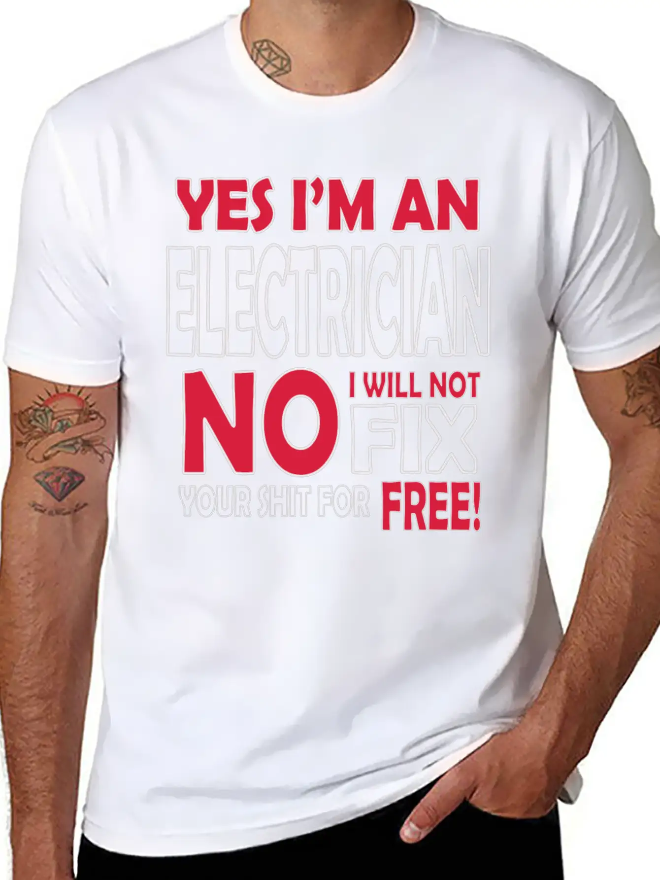 Electrician - Yes I'm An Electrician, No I Will Stylish Everyday T-Shirt – Unisex Basic Cotton Tee