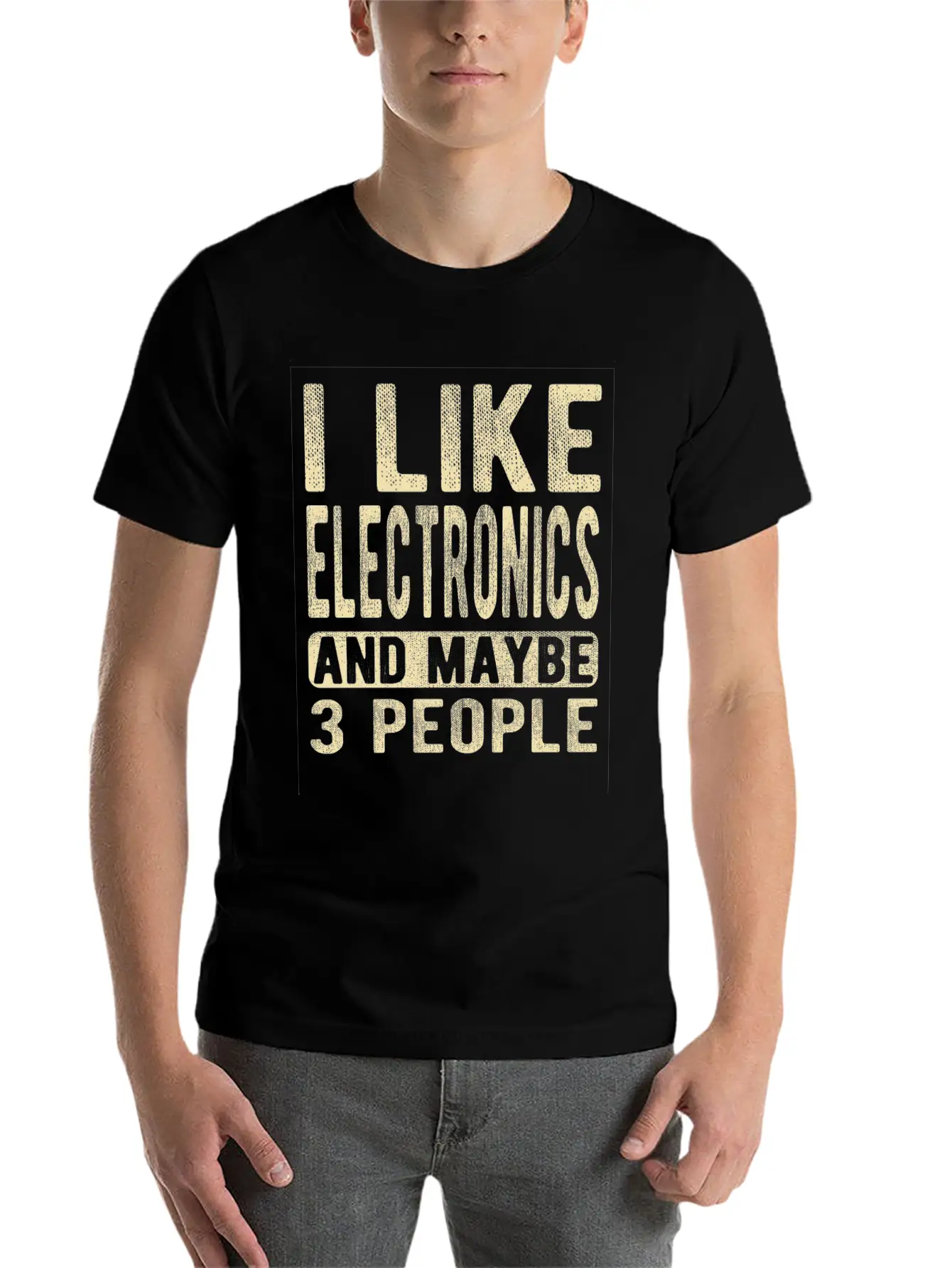 Electronics Saying Comfortable Minimalist Graphic Tee – Summer Style Essential