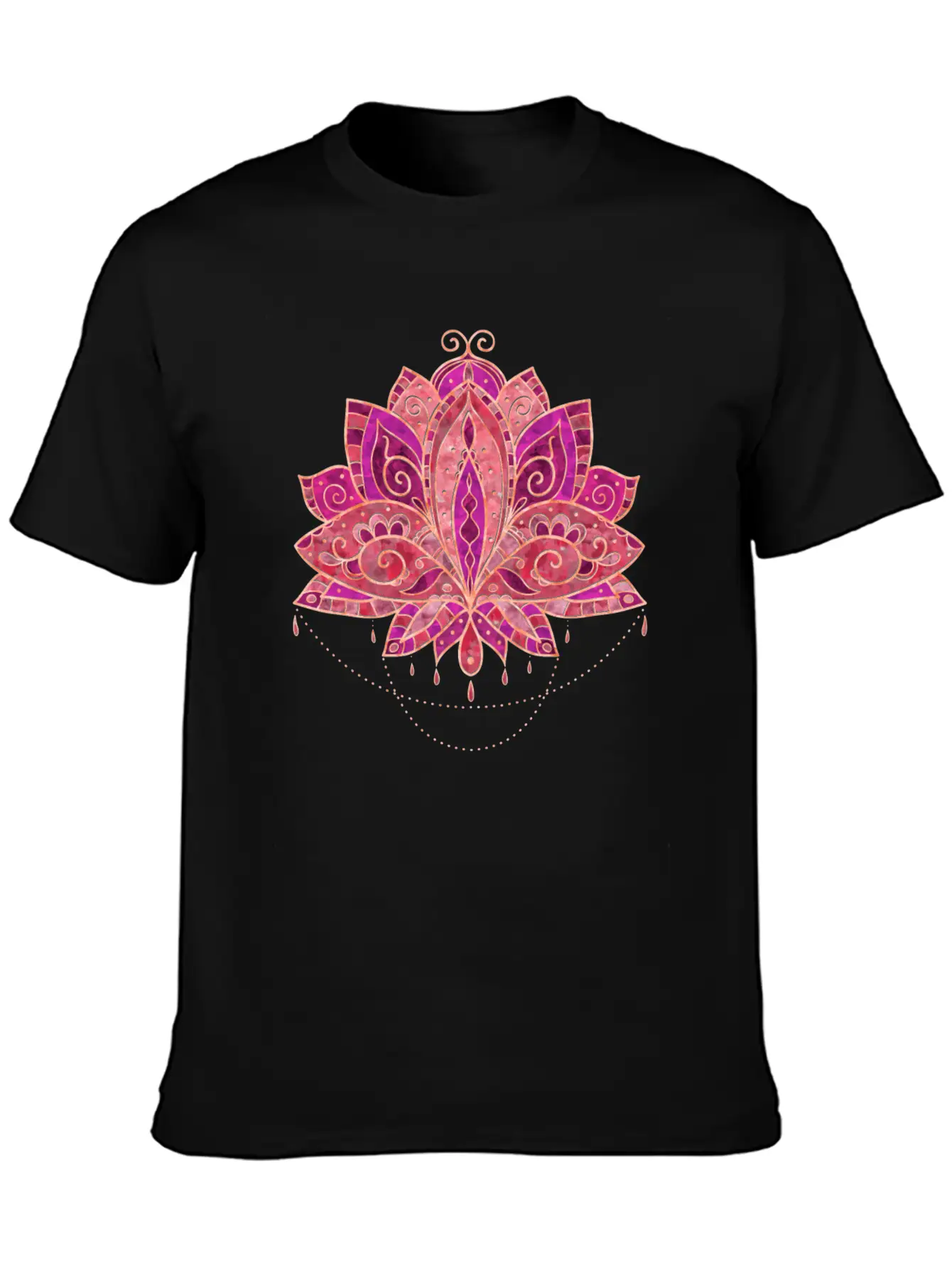 Elegant Gentle Rose Watercolor Lotus / Lily Flower Unisex Short Sleeve Soft Cotton T-Shirt – Casual Everyday Wear