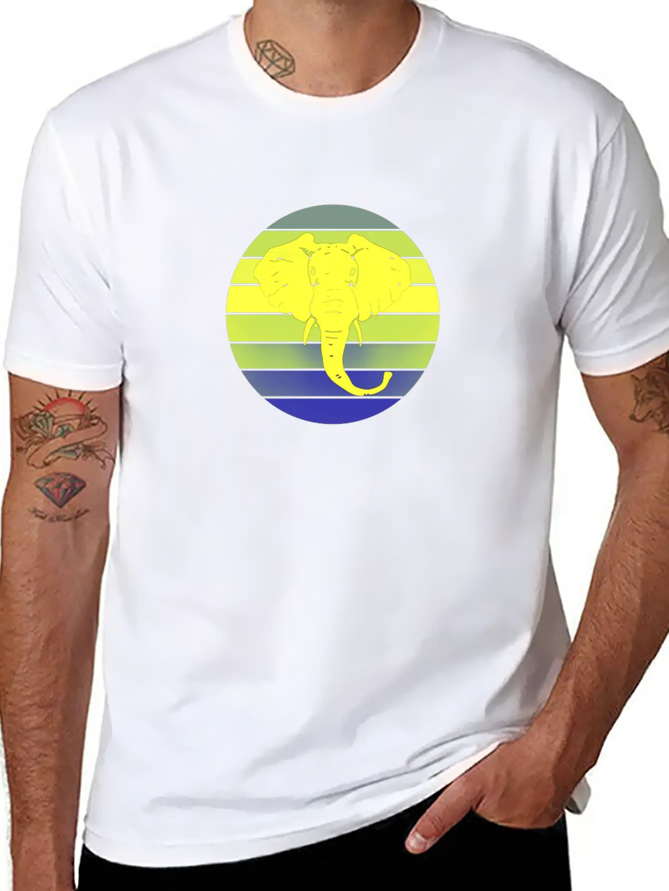 Elephant Animal Sun Elephants Africa Stylish Everyday T-Shirt – Unisex Basic Cotton Tee