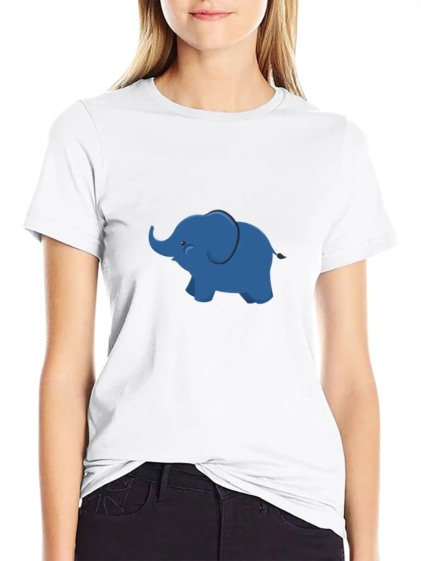 Elephant - Cute Elephant Design Unisex Short Sleeve Soft Cotton T-Shirt – Casual Everyday Wear