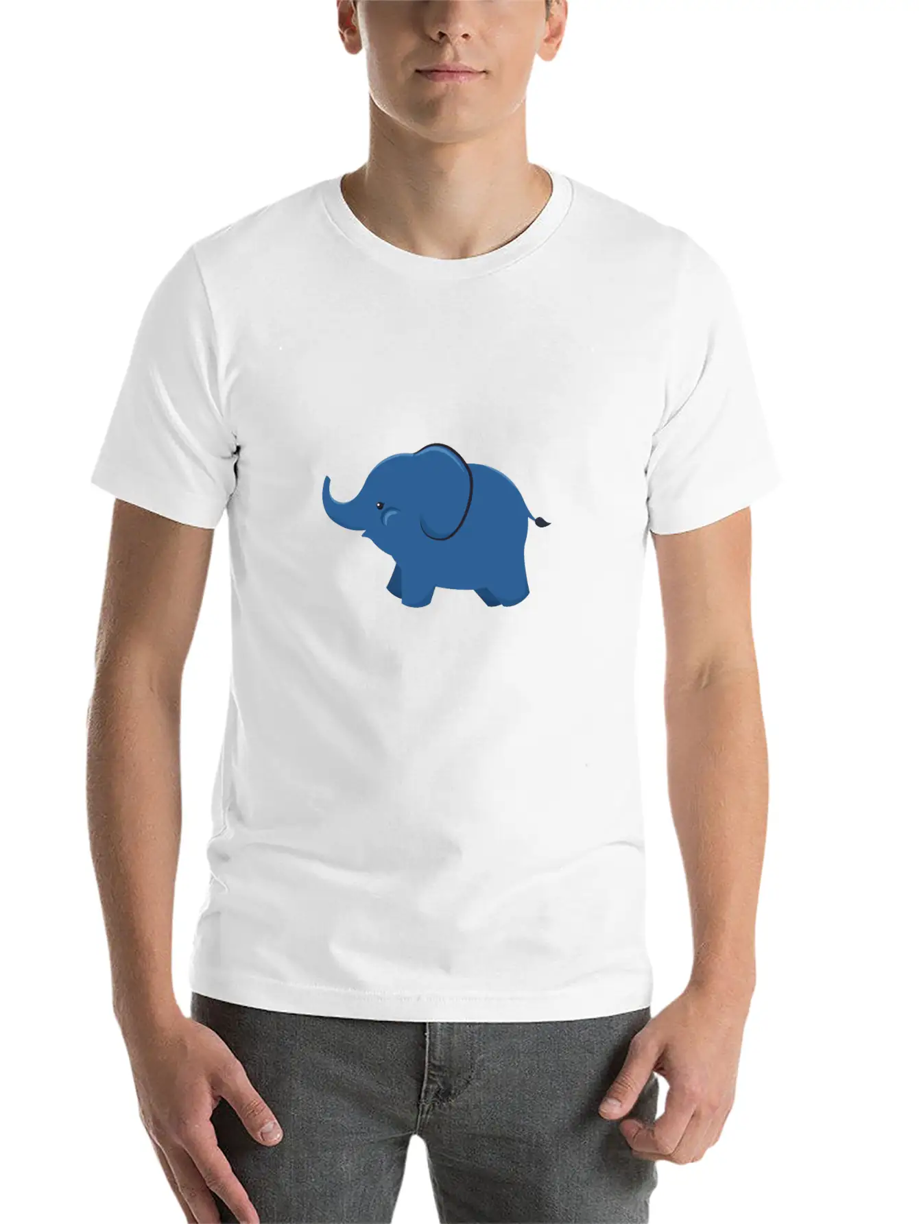 Elephant - Cute Elephant Design Unisex Short Sleeve Soft Cotton T-Shirt – Casual Everyday Wear