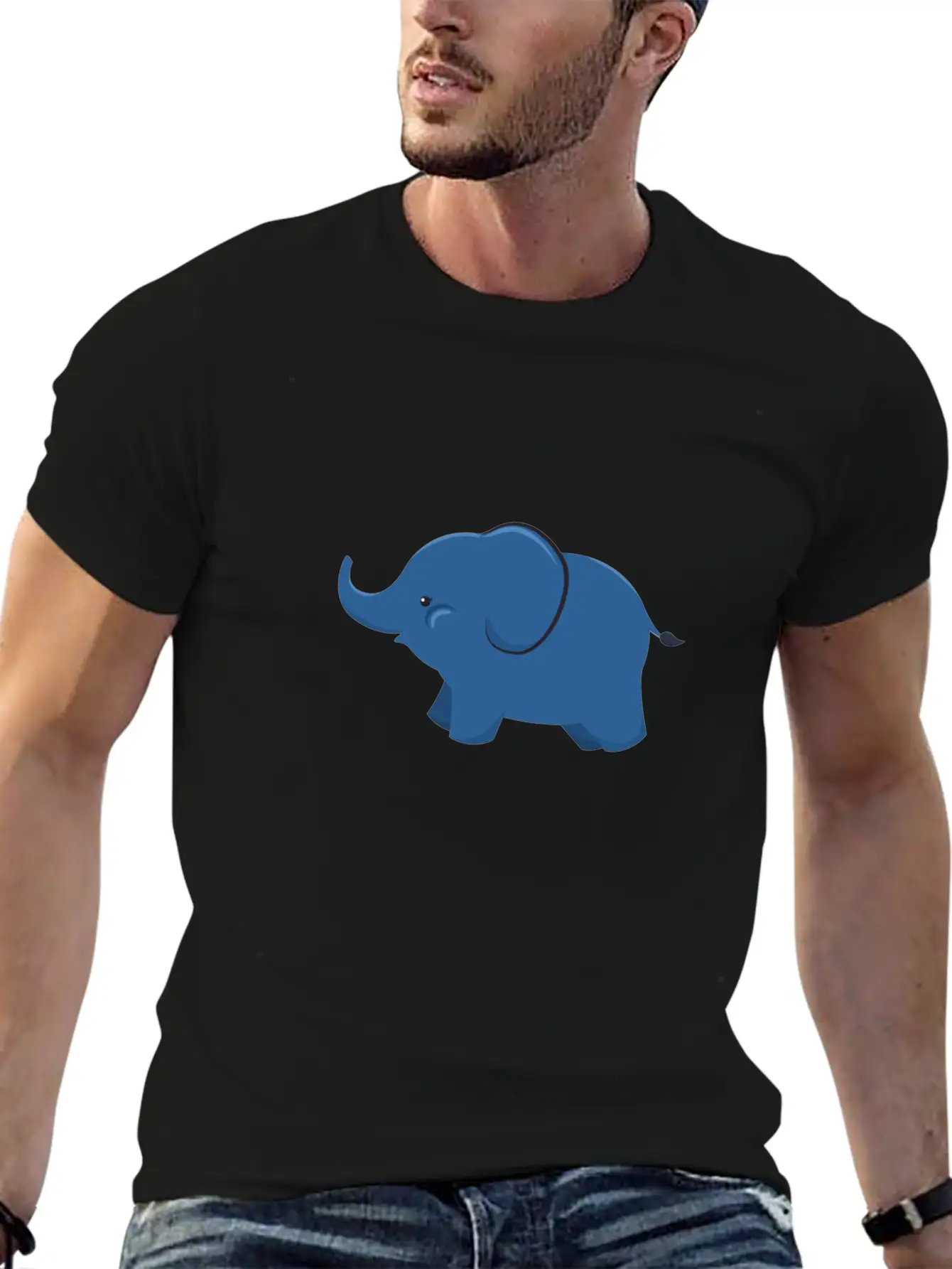 Elephant - Cute Elephant Design Unisex Short Sleeve Soft Cotton T-Shirt – Casual Everyday Wear