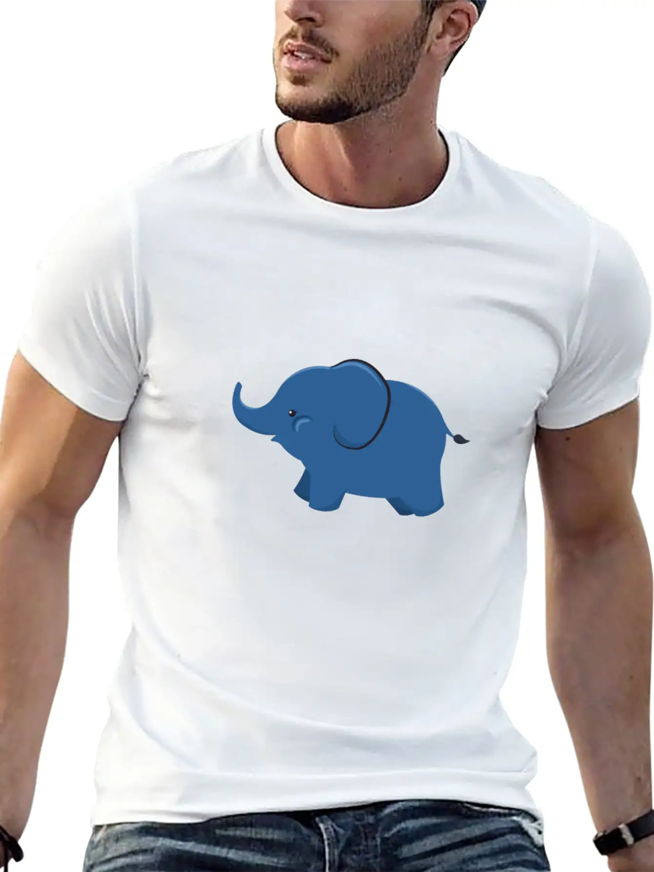 Elephant - Cute Elephant Design Unisex Short Sleeve Soft Cotton T-Shirt – Casual Everyday Wear