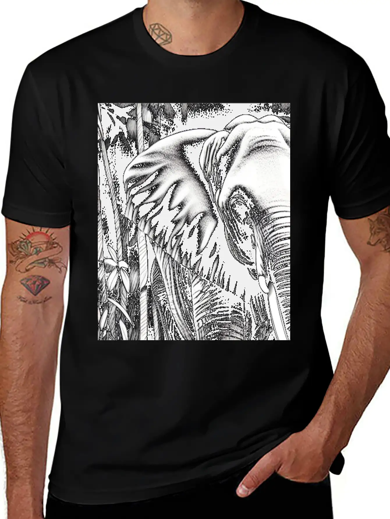 Elephant In The Jungle Stylish Everyday T-Shirt – Unisex Basic Cotton Tee