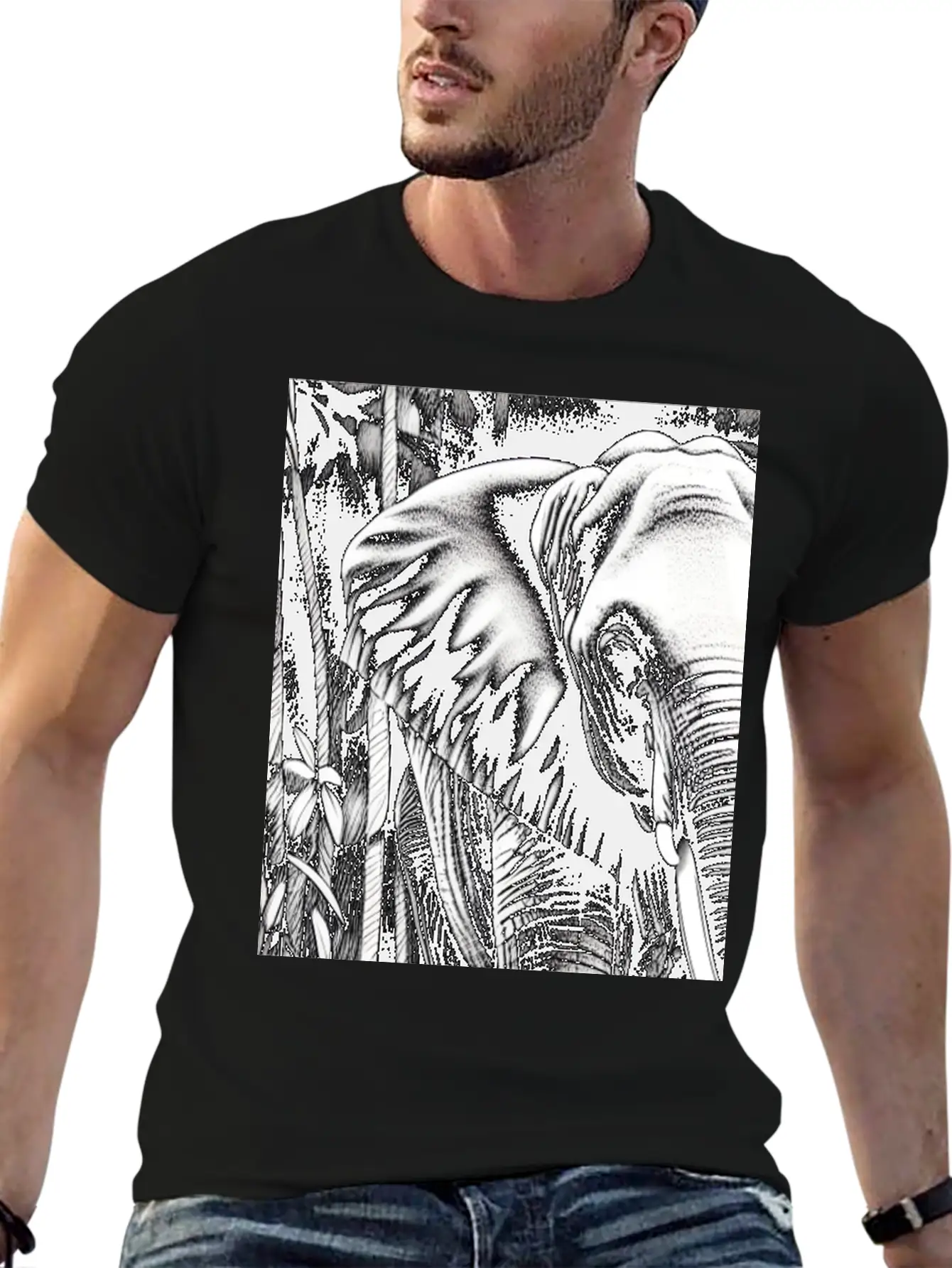 Elephant In The Jungle Stylish Everyday T-Shirt – Unisex Basic Cotton Tee